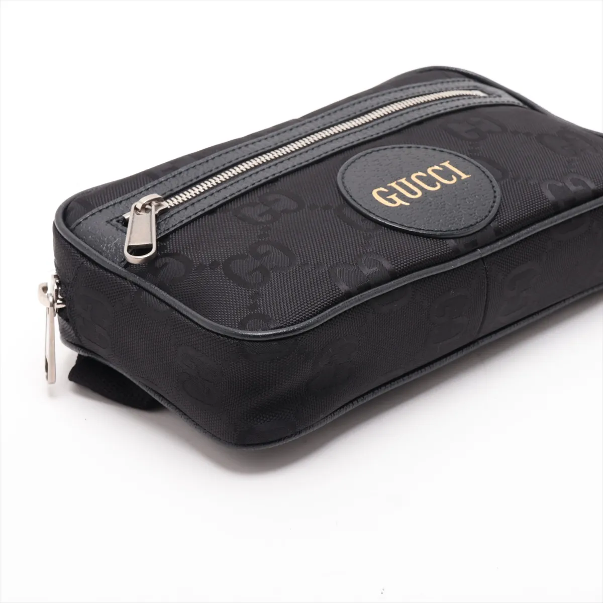 Off the Grid Nylon x Leather Body Bag, Black 631341 — view 4