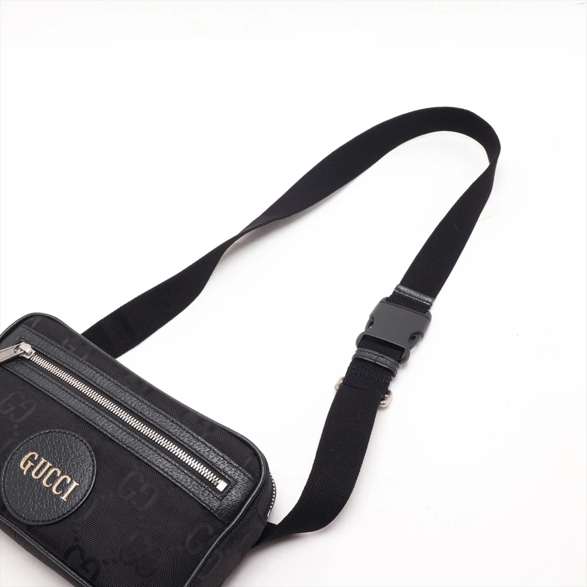 Off the Grid Nylon x Leather Body Bag, Black 631341 — view 5