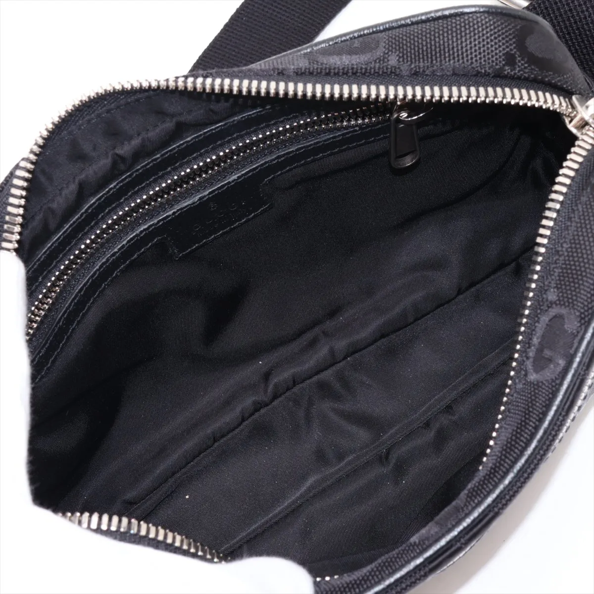 Off the Grid Nylon x Leather Body Bag, Black 631341 — view 6