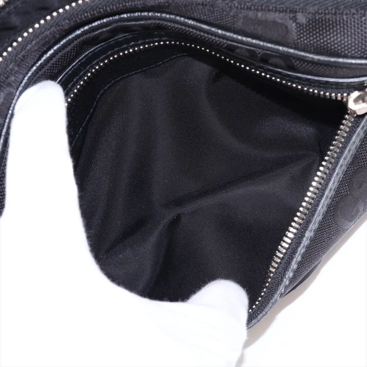 Off the Grid Nylon x Leather Body Bag, Black 631341 — view 8