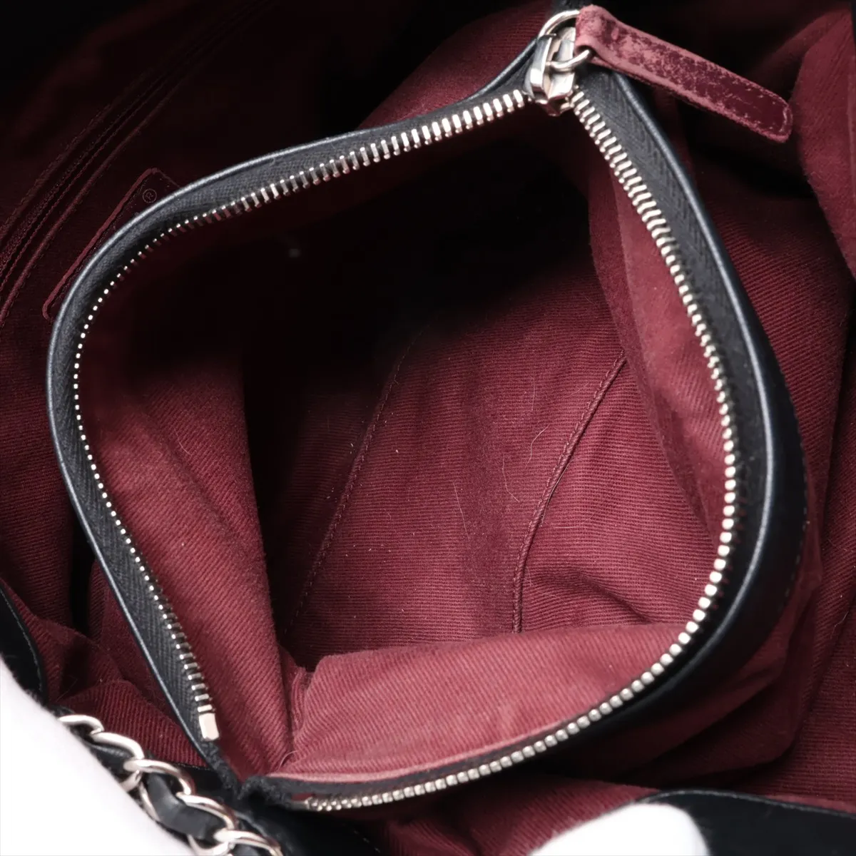 Matelassé Lambskin Chain Tote Bag, Beige x Black, Silver Hardware, Item Number 15254681 (Serial Number in the 15s range) — view 8