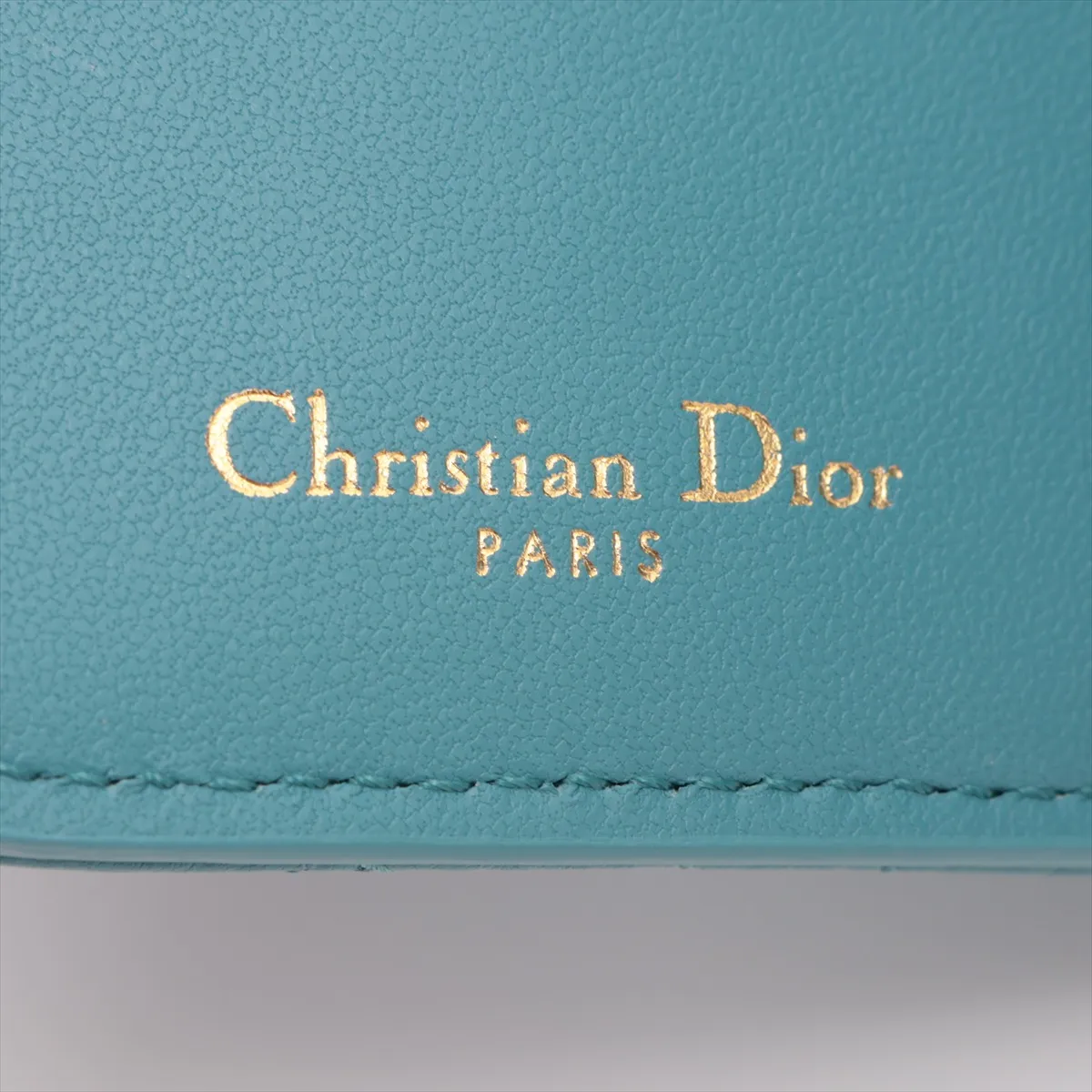 Caro Leather Compact Wallet, Blue — view 6