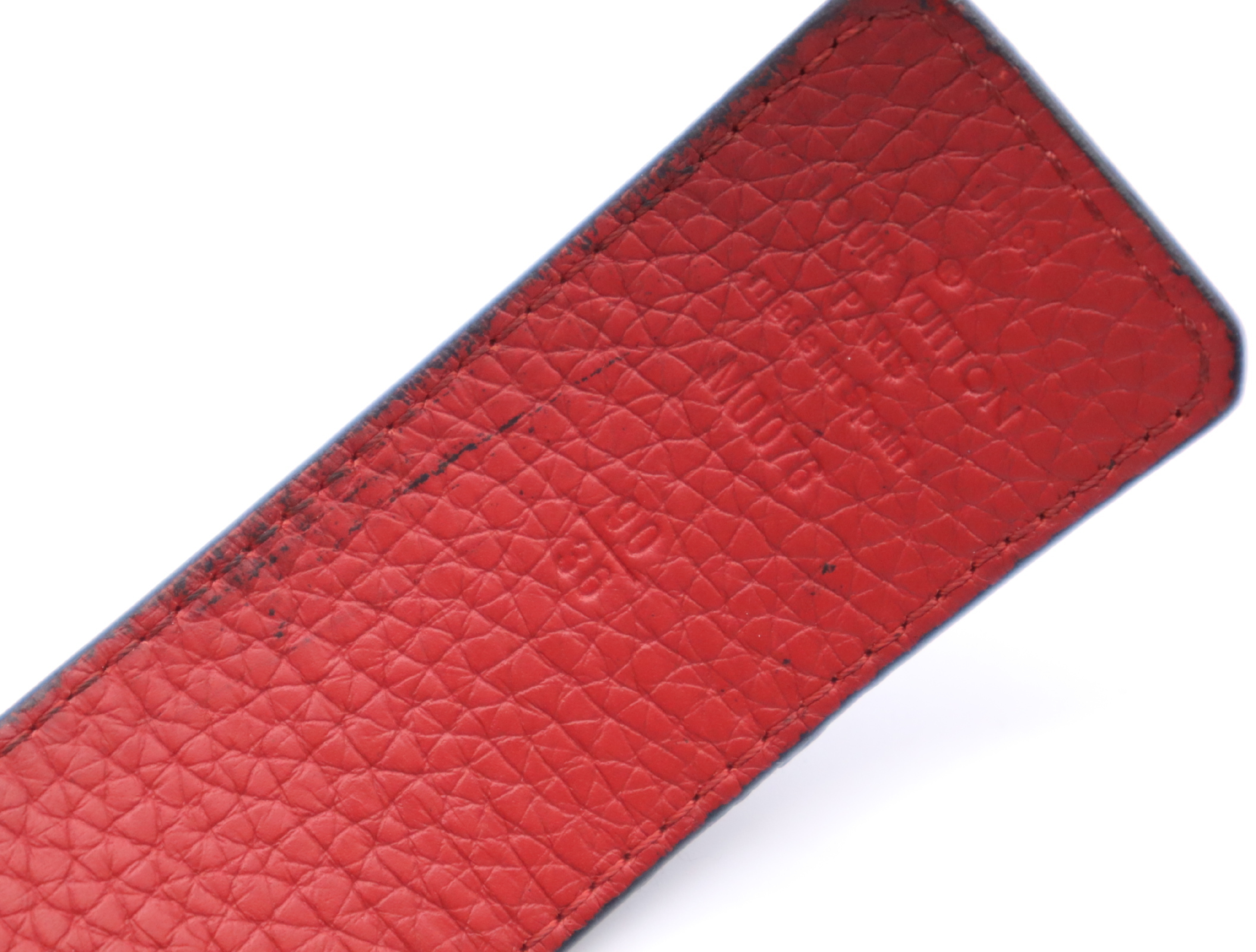 M0076 Leather Reversible Belt Black Red Belt — view 7