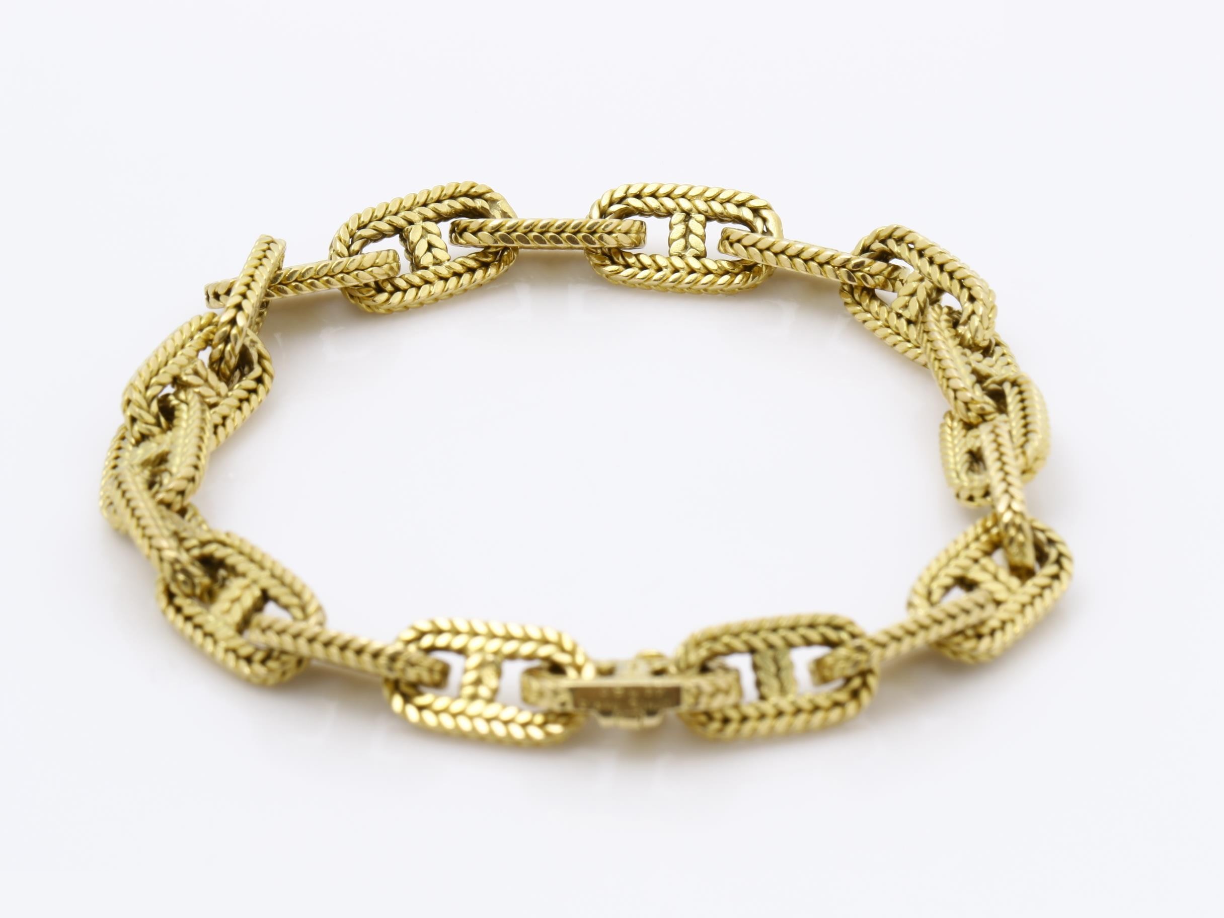 Chaine d'Ancre Tresse Bracelet, 750YG, 35.4g — view 4