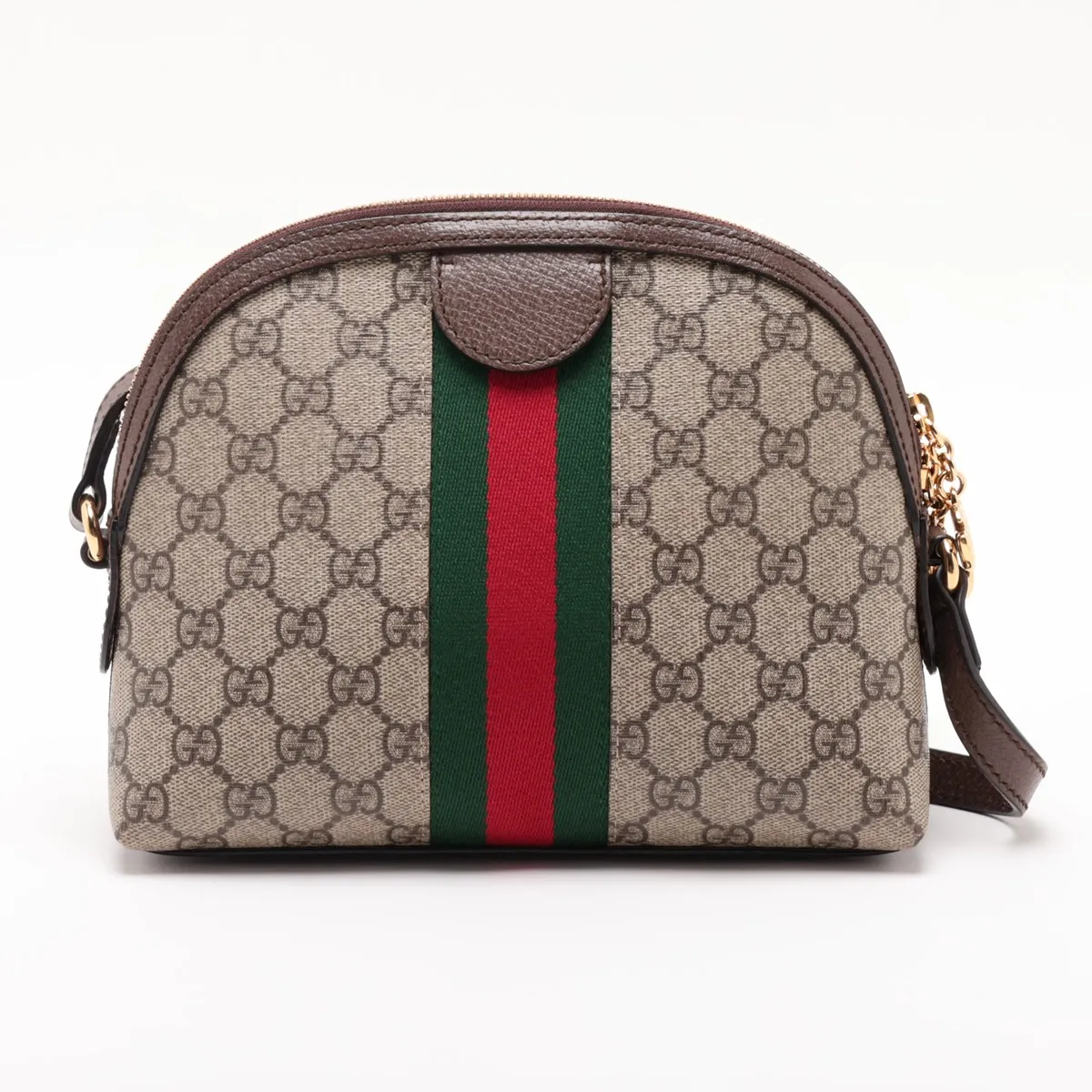 GG Supreme 499621 PVC x Leather Shoulder Bag, Beige x Brown — view 2