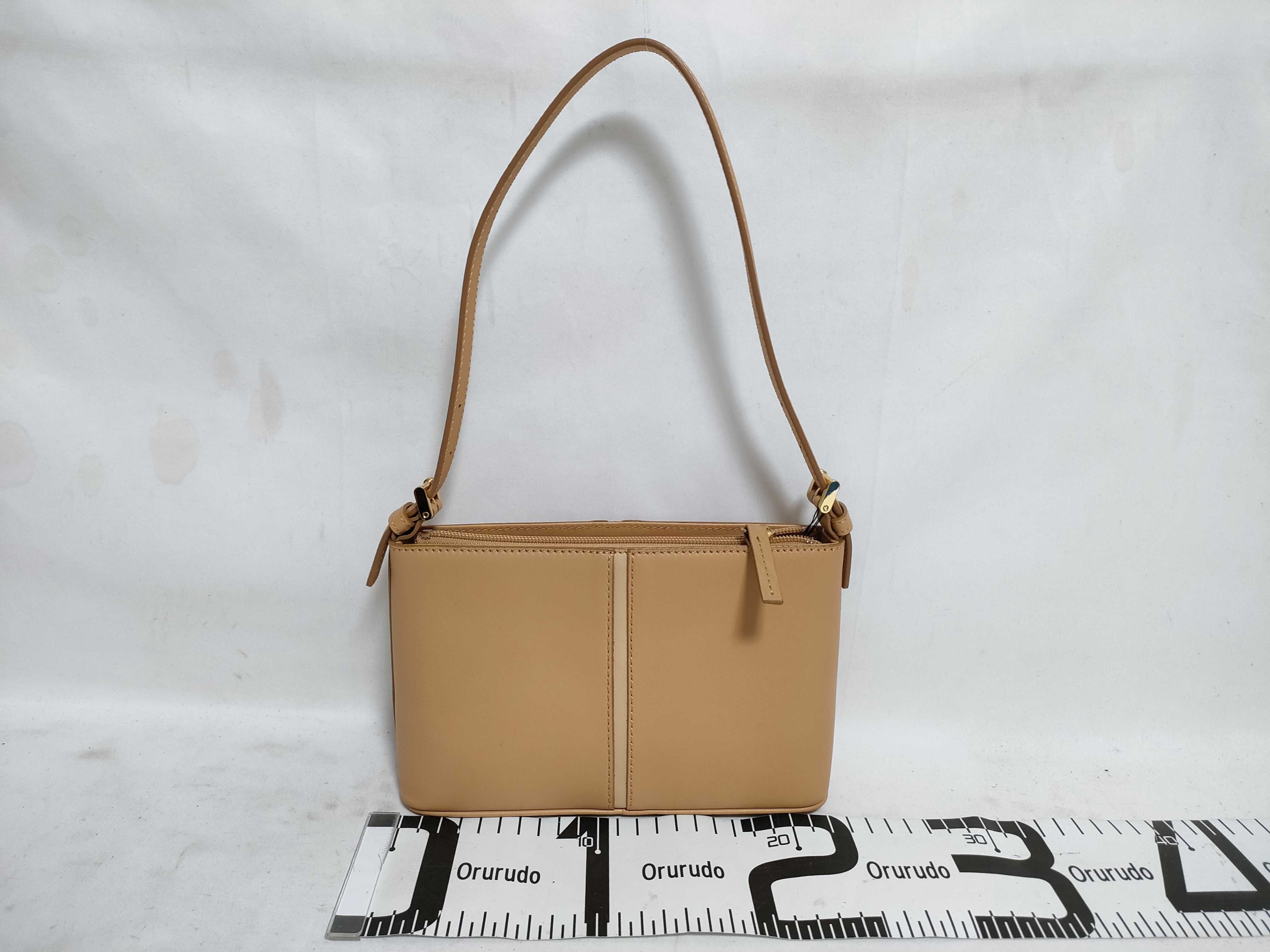 Leather One-Shoulder Bag with Nova Check Interior and Tag — view 2