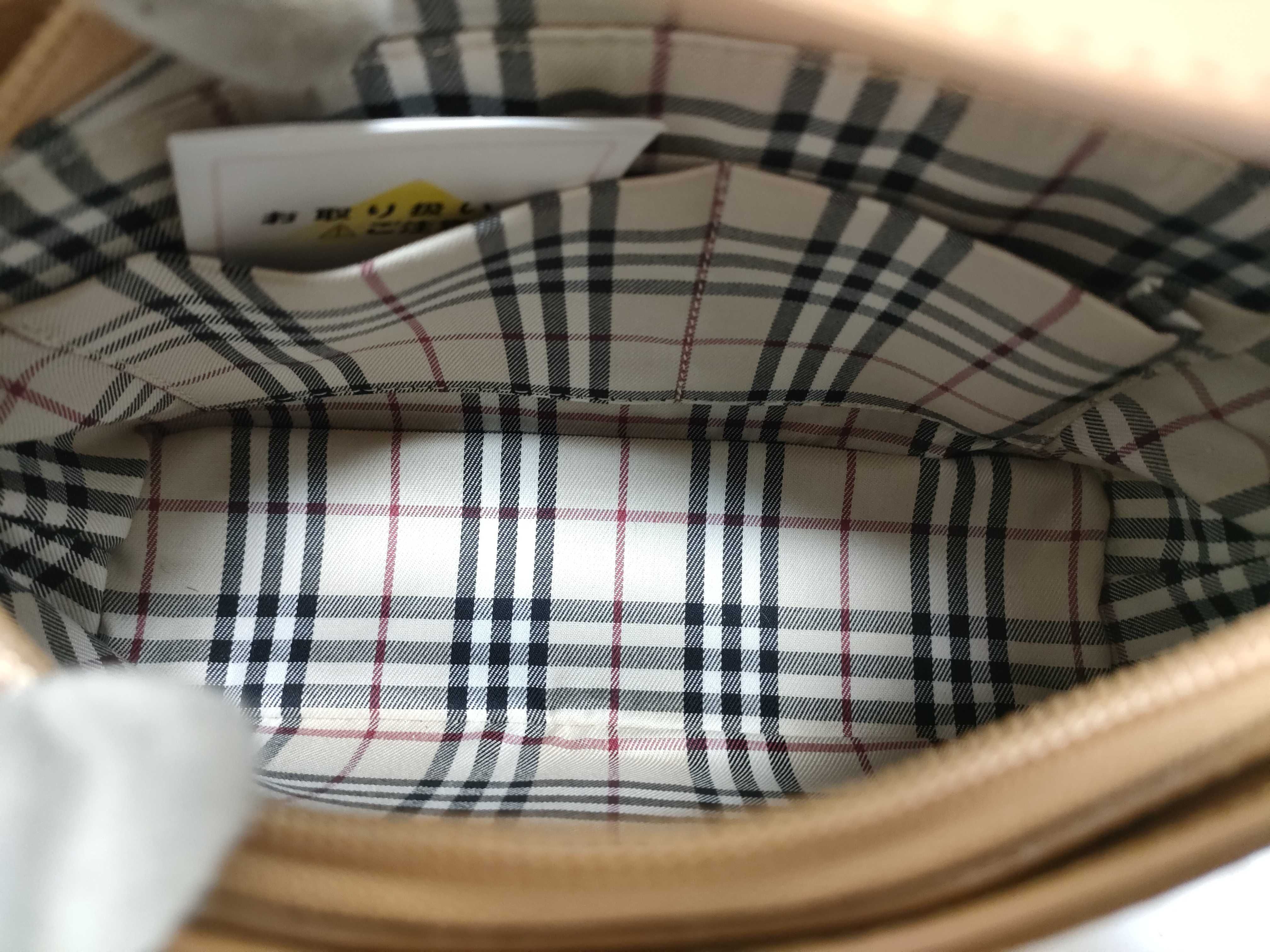 Leather One-Shoulder Bag with Nova Check Interior and Tag — view 10