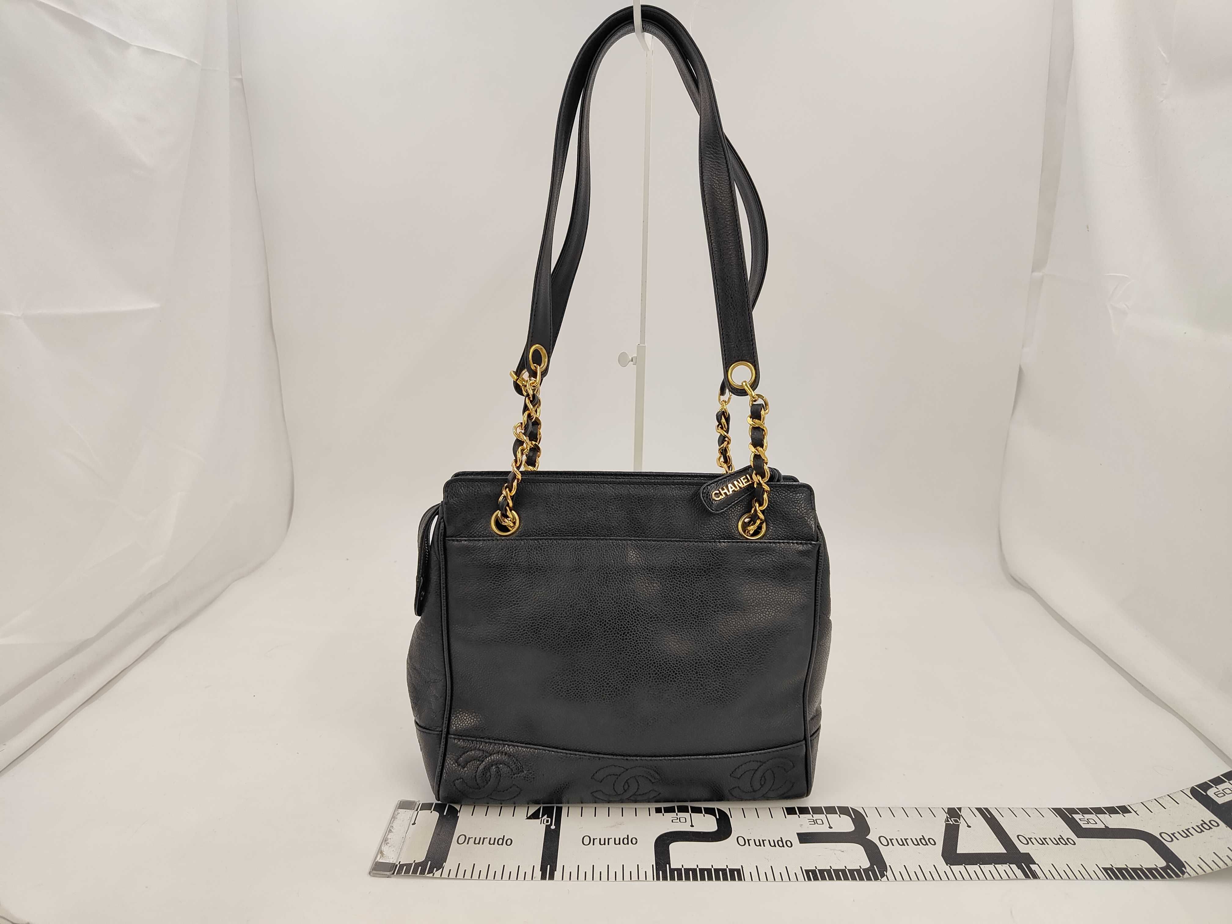 Caviar Skin Triple Coco Chain Tote Bag Shoulder Bag — view 2