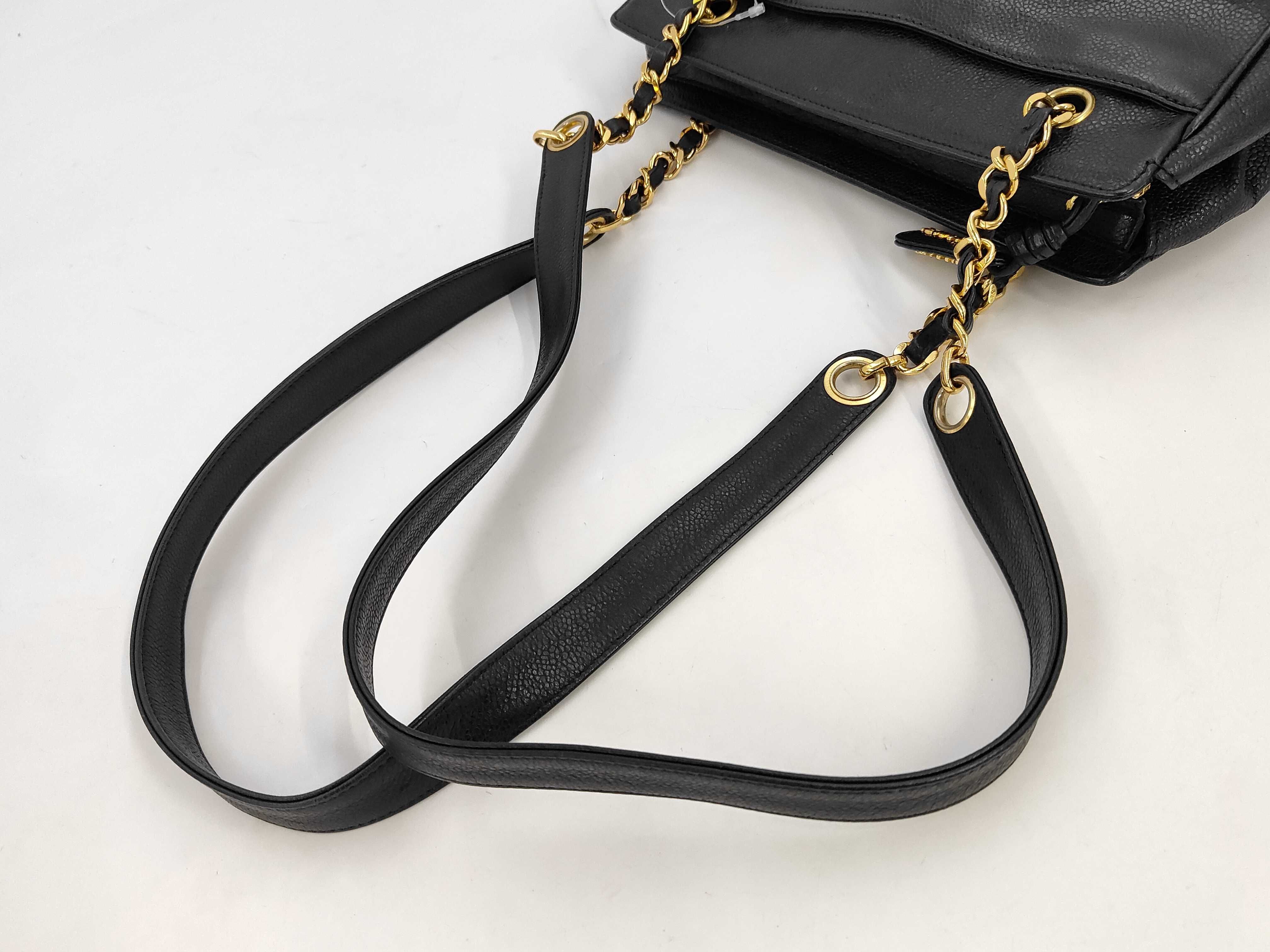 Caviar Skin Triple Coco Chain Tote Bag Shoulder Bag — view 3