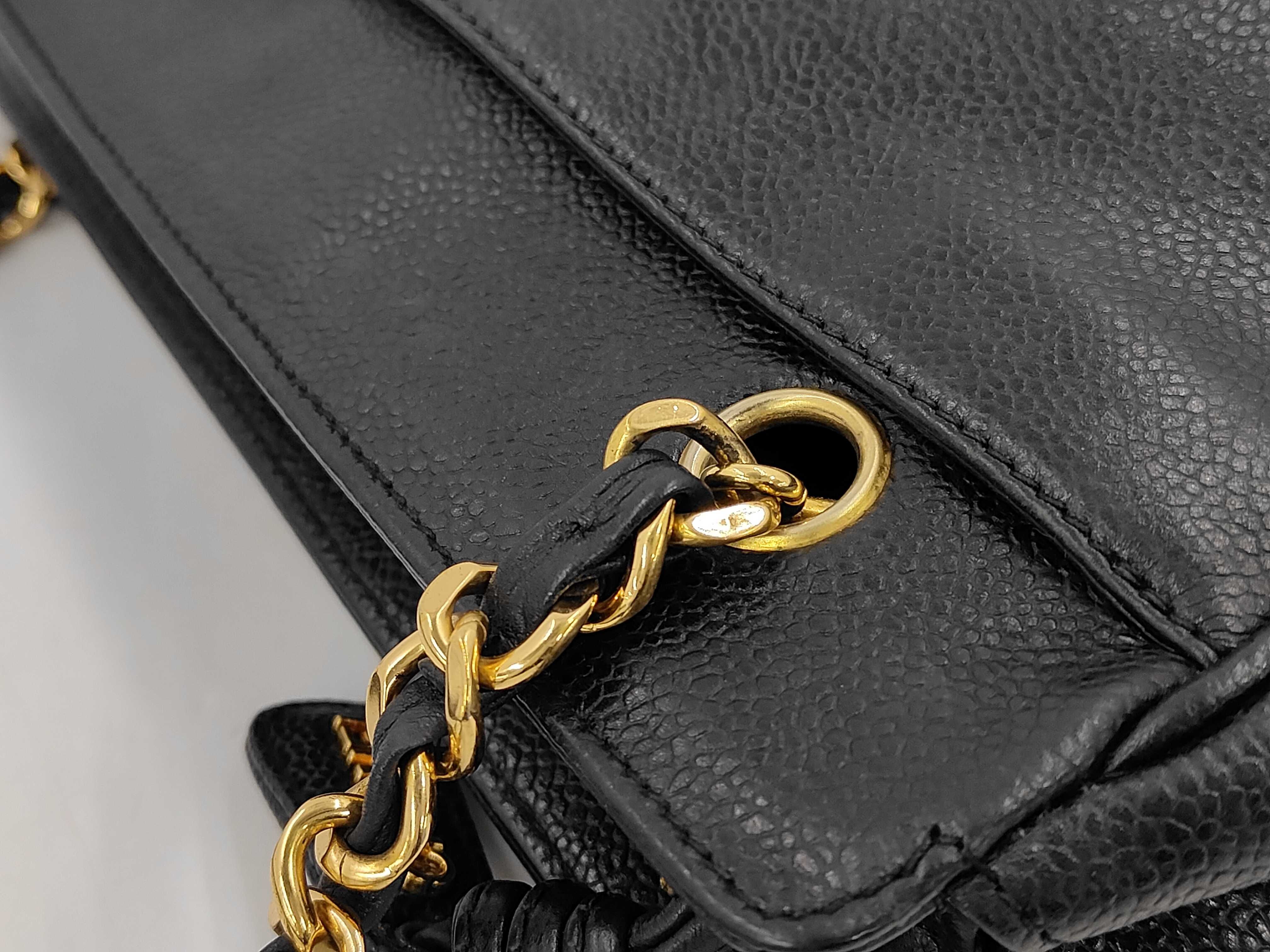 Caviar Skin Triple Coco Chain Tote Bag Shoulder Bag — view 5