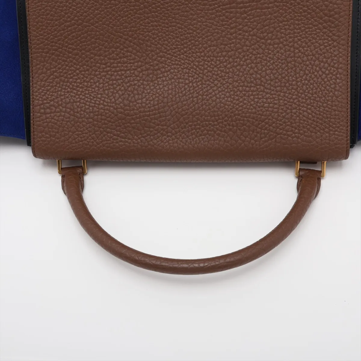 Trapeze Leather x Suede 2-Way Handbag, Multicolor — view 5