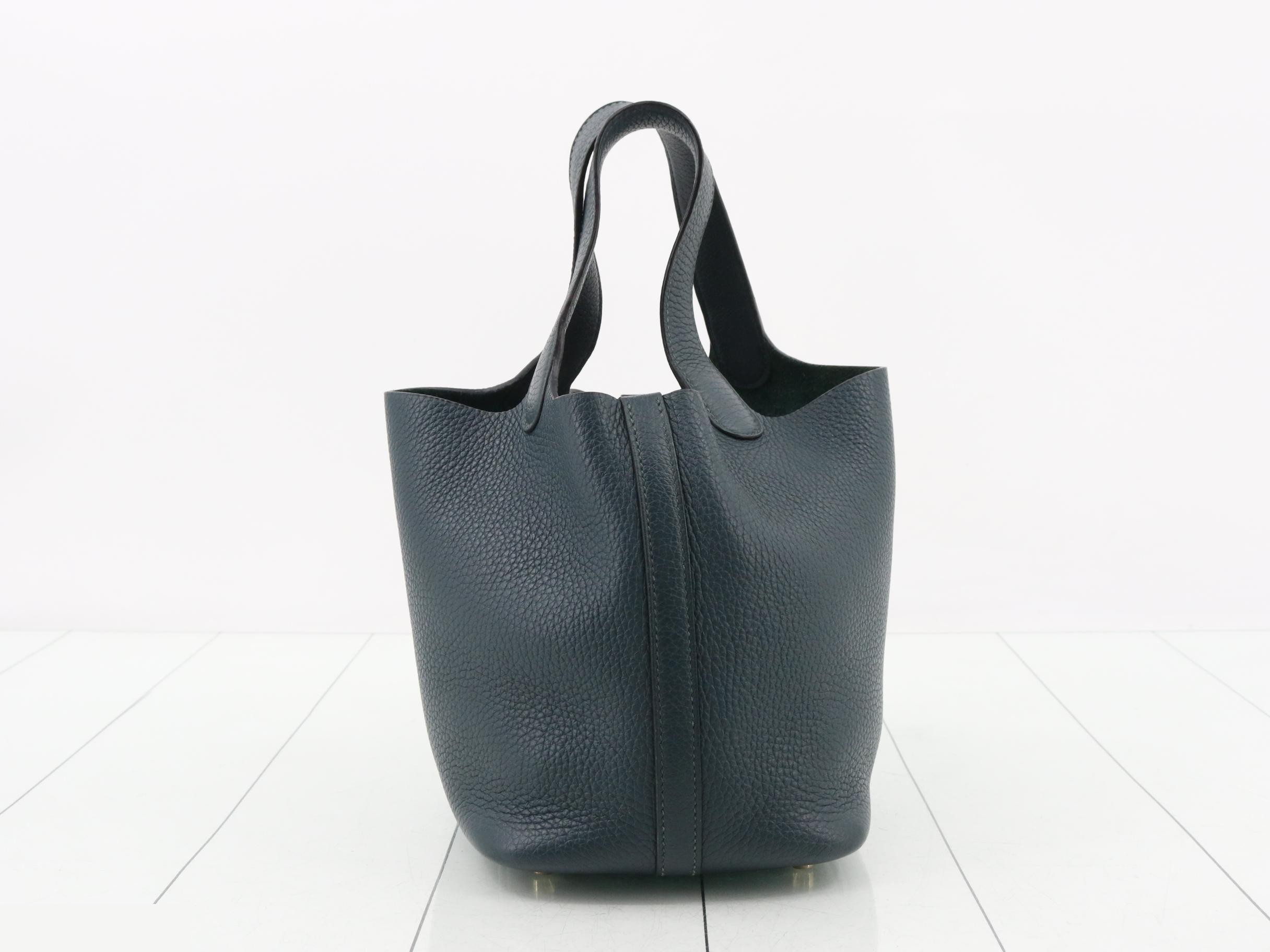 Picotin Lock Leather Handbag, Y Stamp — view 2