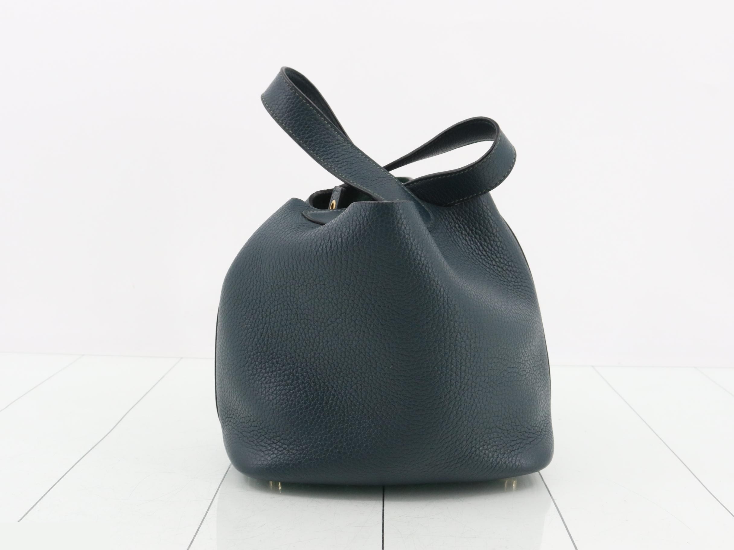 Picotin Lock Leather Handbag, Y Stamp — view 3