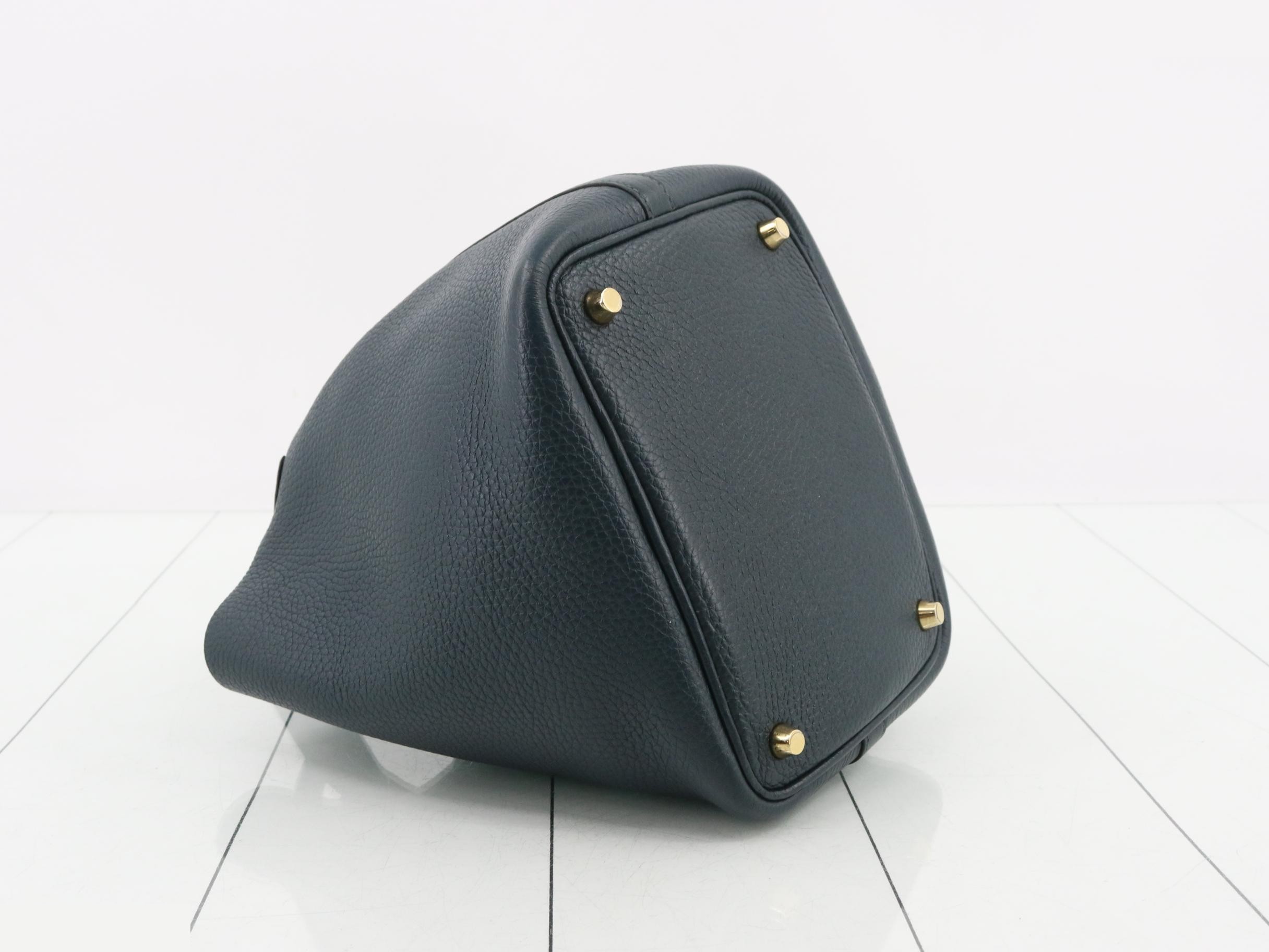 Picotin Lock Leather Handbag, Y Stamp — view 5