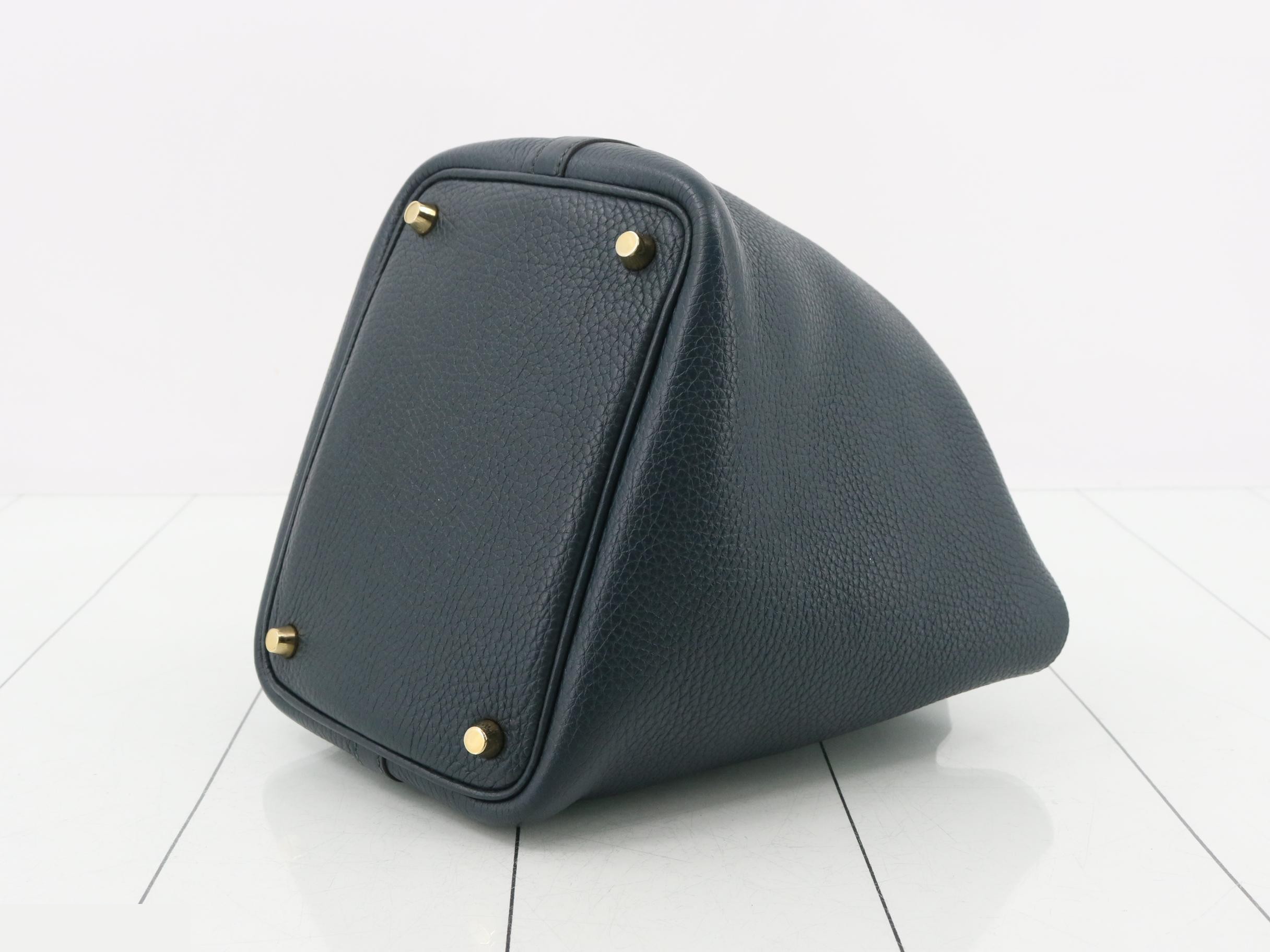 Picotin Lock Leather Handbag, Y Stamp — view 6
