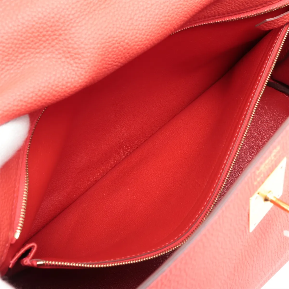 [Individually packaged] Hermes Kelly 35 Letournée Togo Rouge Casaque Gold Hardware T: 2015 — view 9