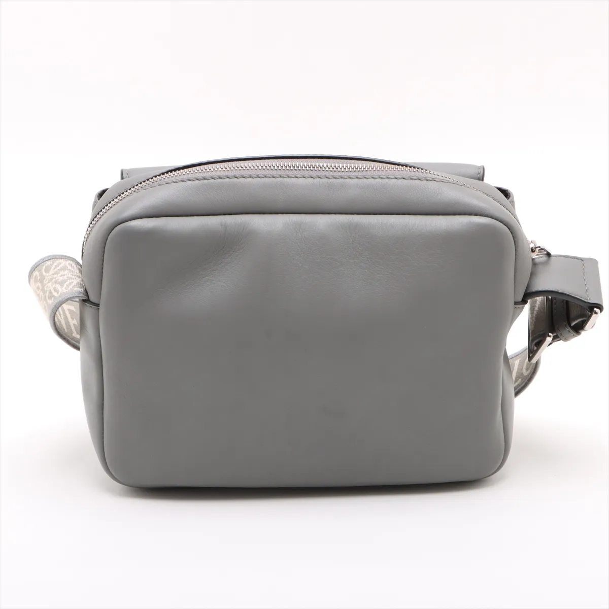 Military Messenger Bag Leather Shoulder Bag Gray — view 2