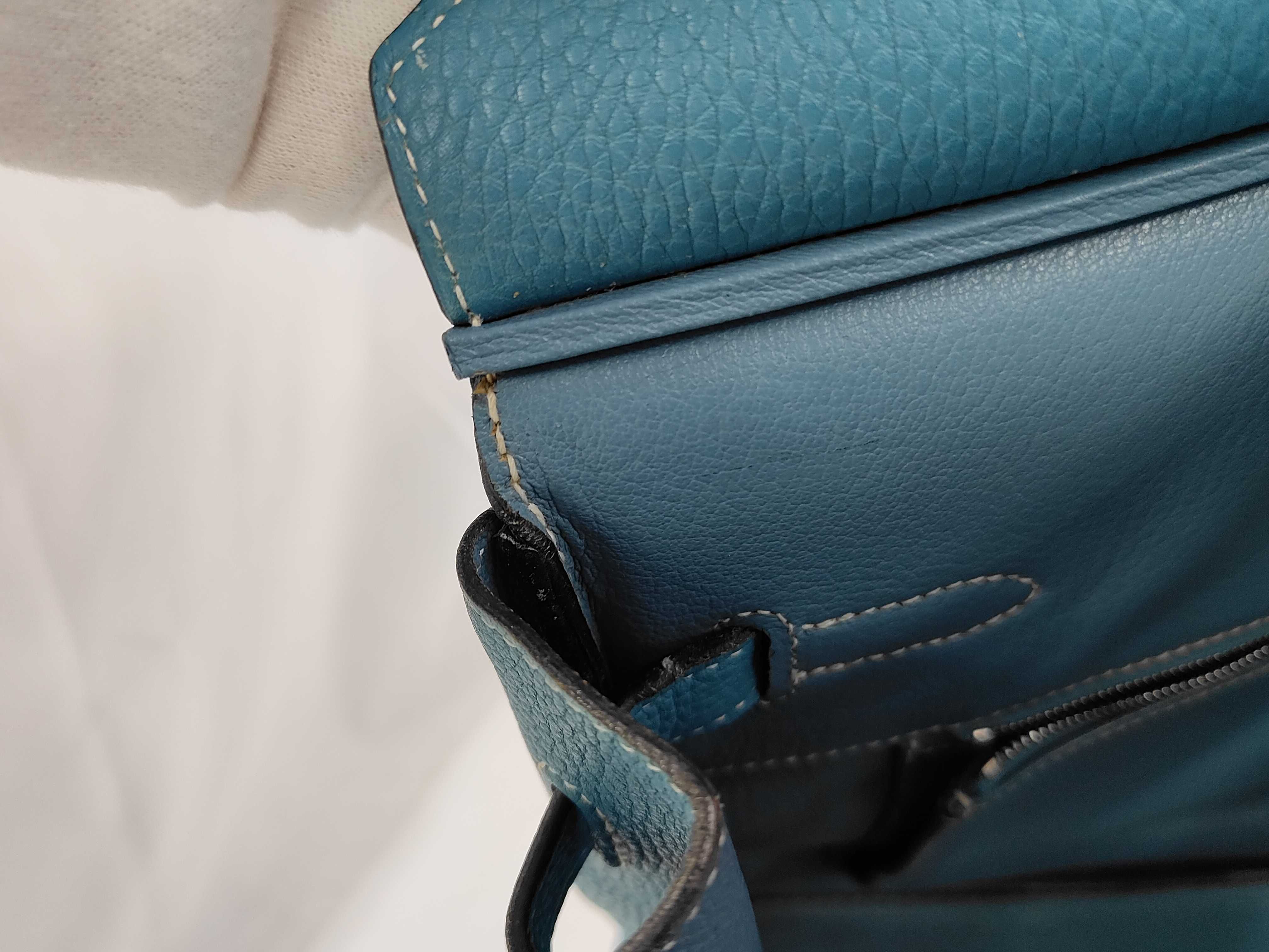 Birkin 35 Blue Jean Silver Hardware I Handbag — view 10