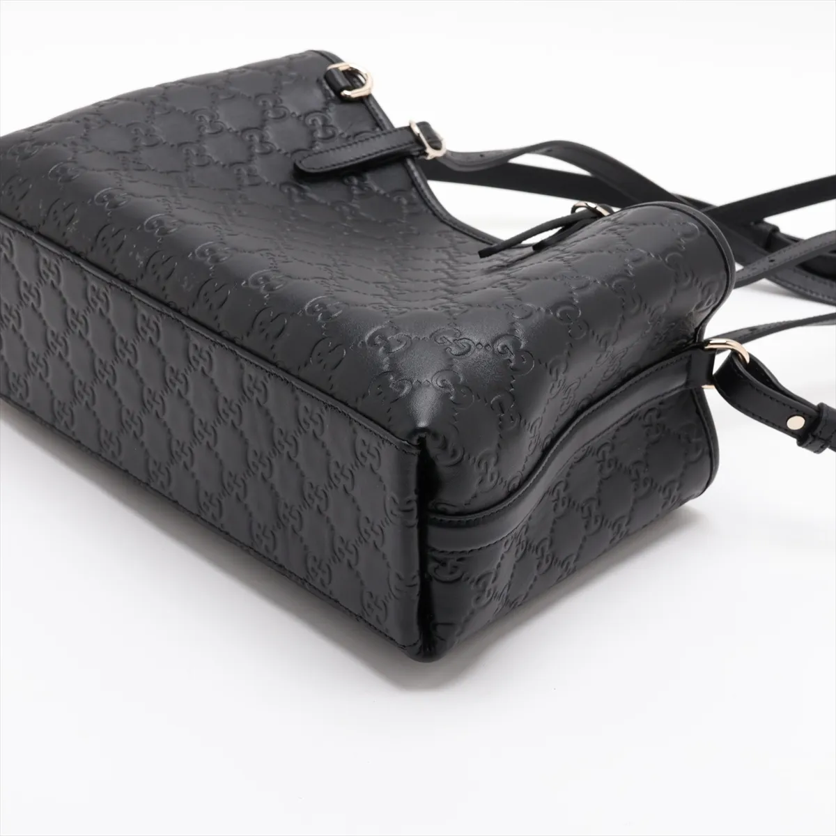 Guccissima Leather 2-Way Handbag, Black, 815214 — view 3