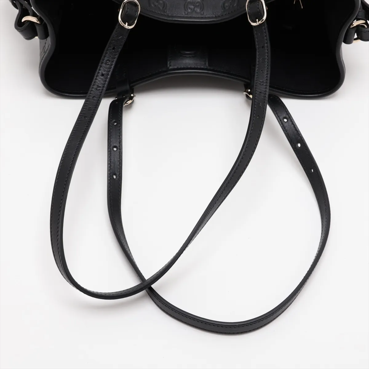 Guccissima Leather 2-Way Handbag, Black, 815214 — view 5