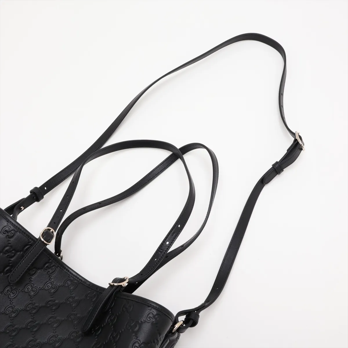 Guccissima Leather 2-Way Handbag, Black, 815214 — view 7