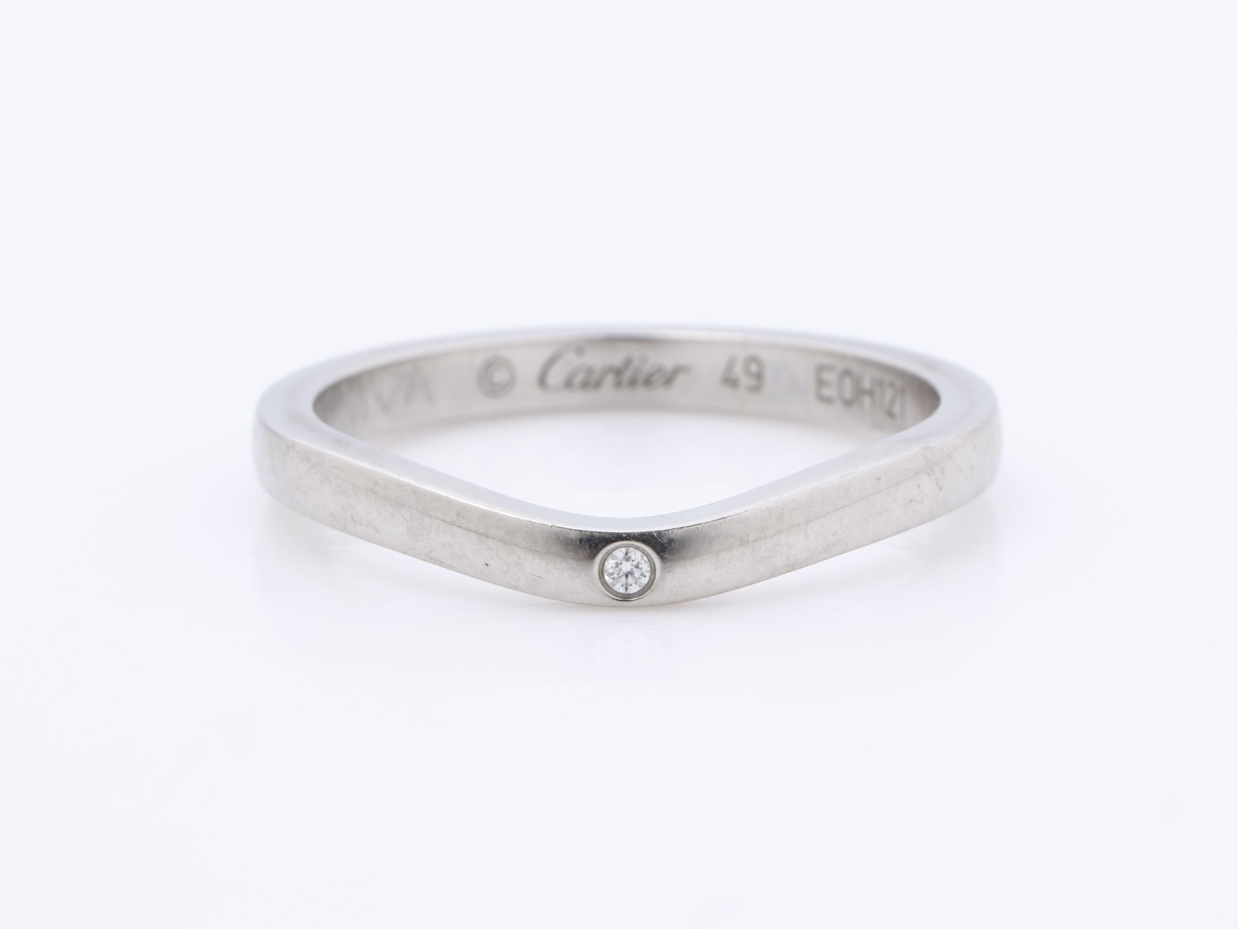 Pt950 Ballerina Wedding Ring with 3 Diamonds