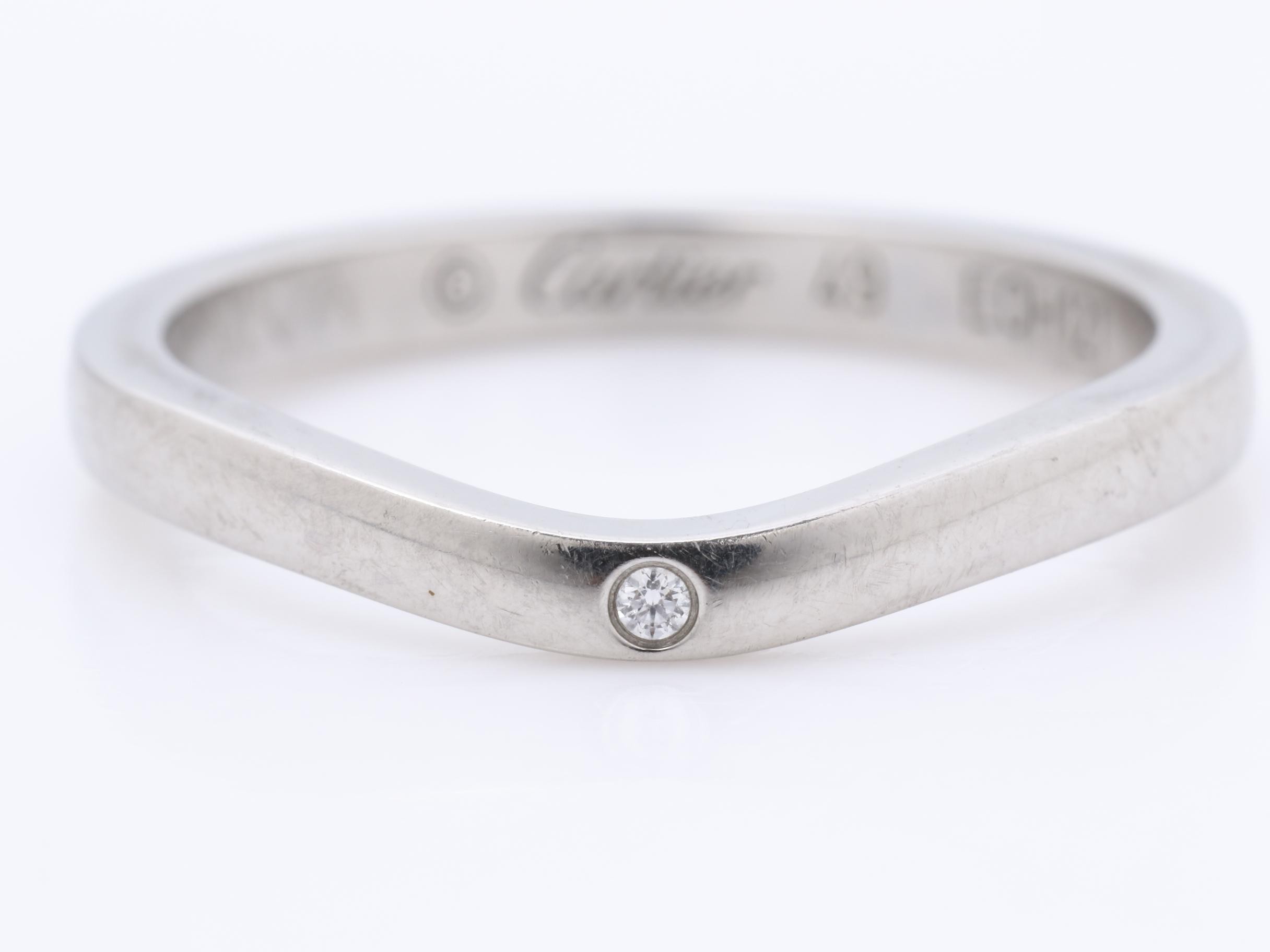 Pt950 Ballerina Wedding Ring with 3 Diamonds — view 2