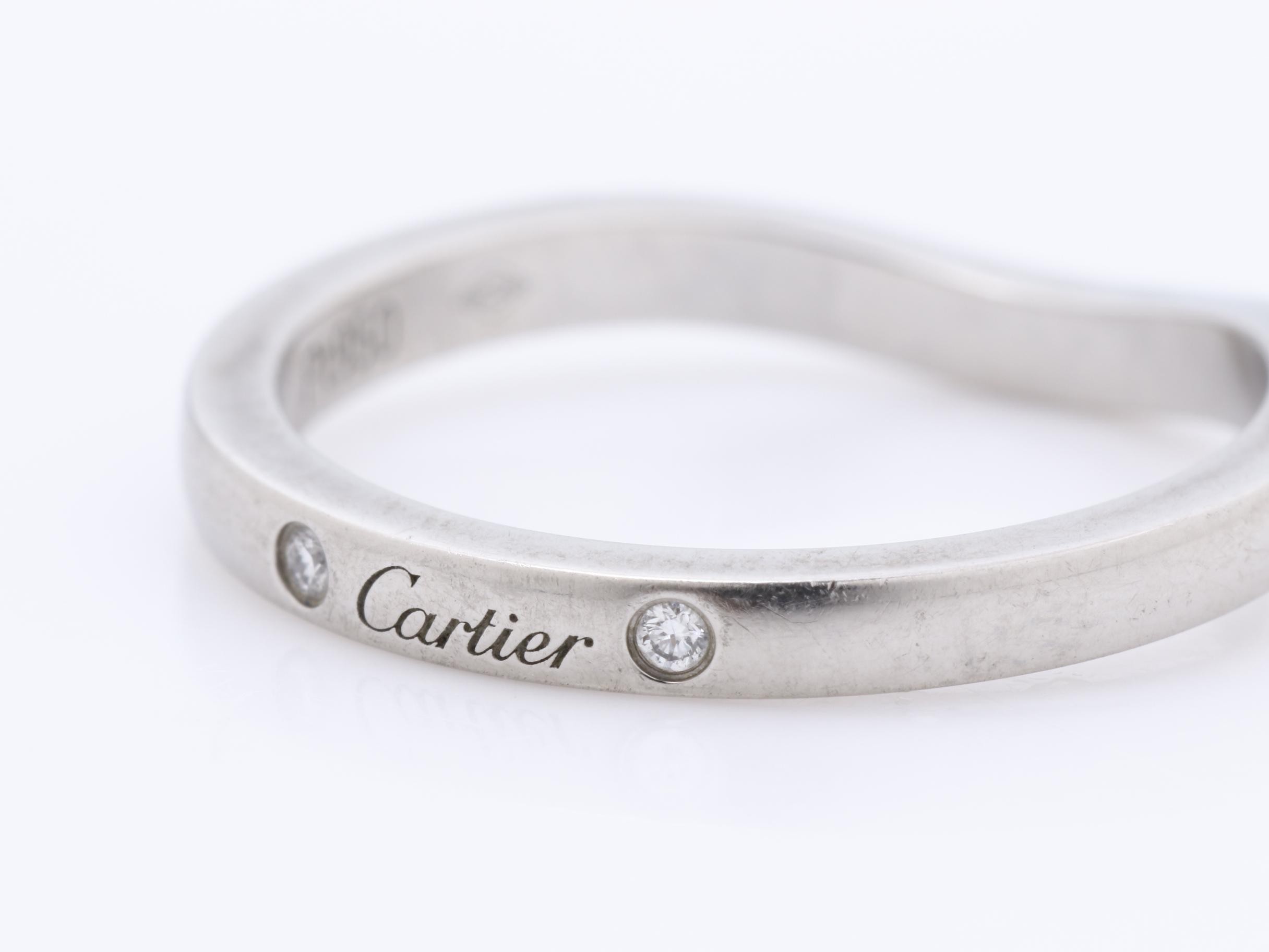 Pt950 Ballerina Wedding Ring with 3 Diamonds — view 3