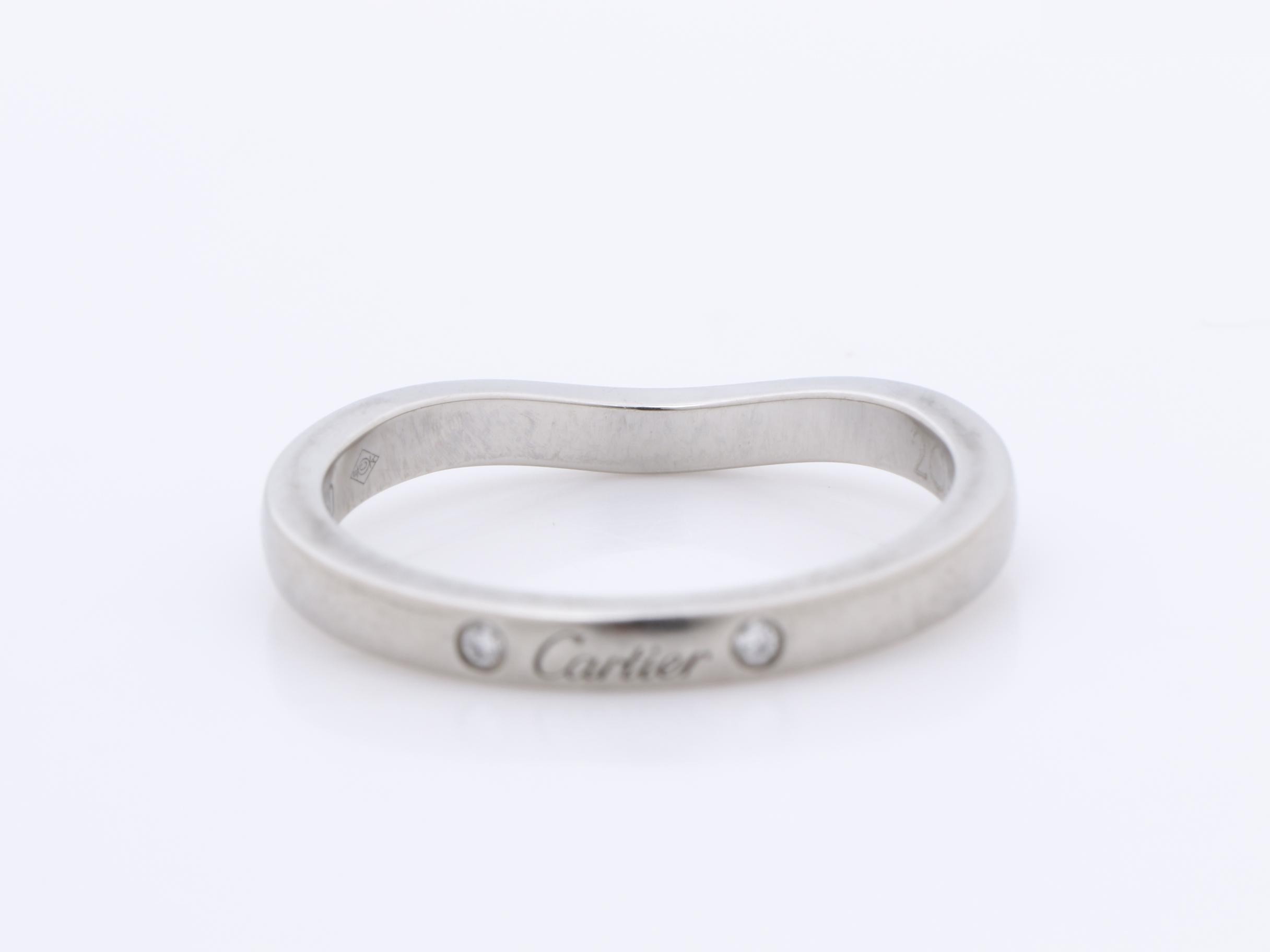 Pt950 Ballerina Wedding Ring with 3 Diamonds — view 4