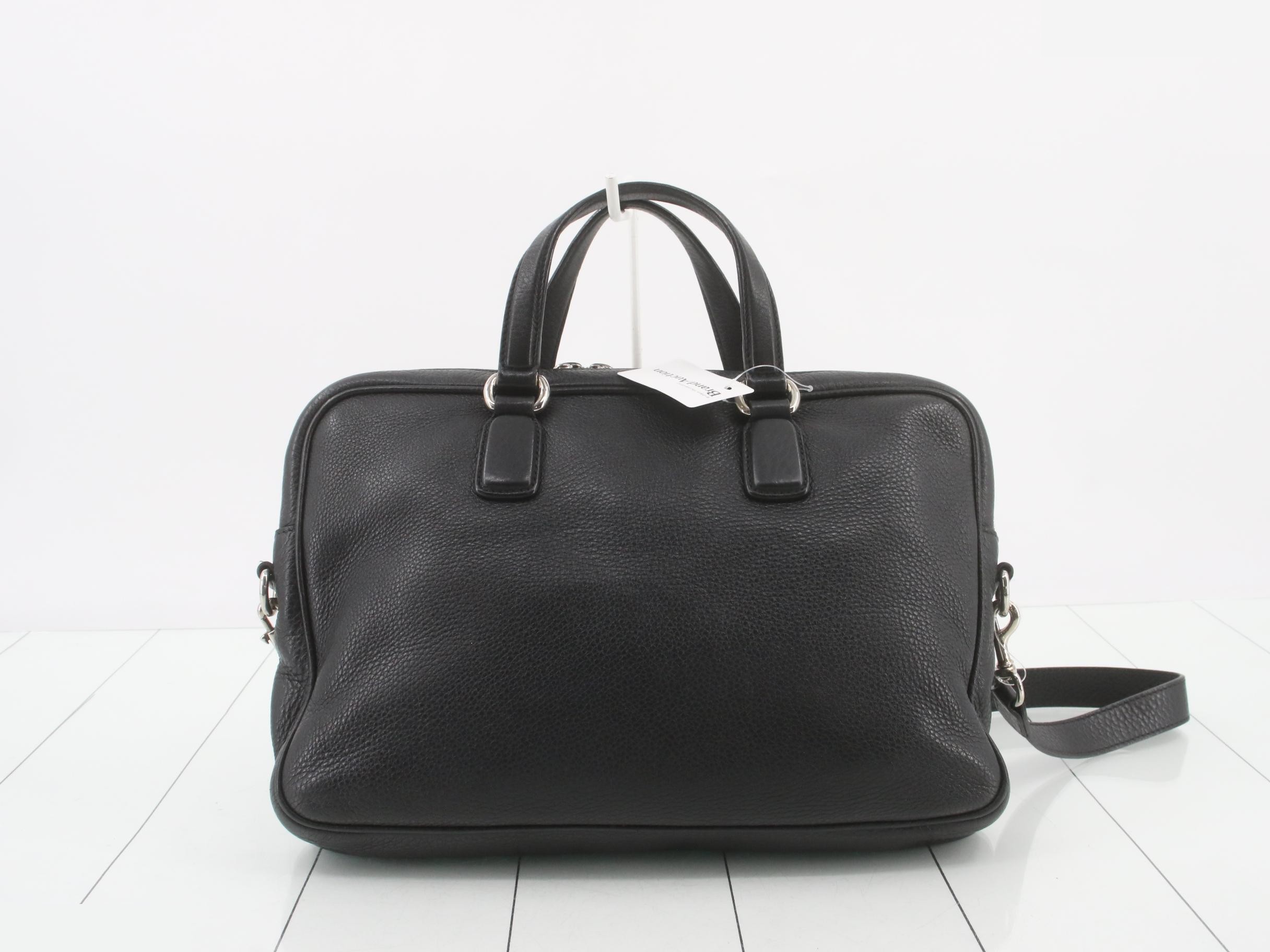 Interlocking G 2-Way Bag, Black Leather — view 2