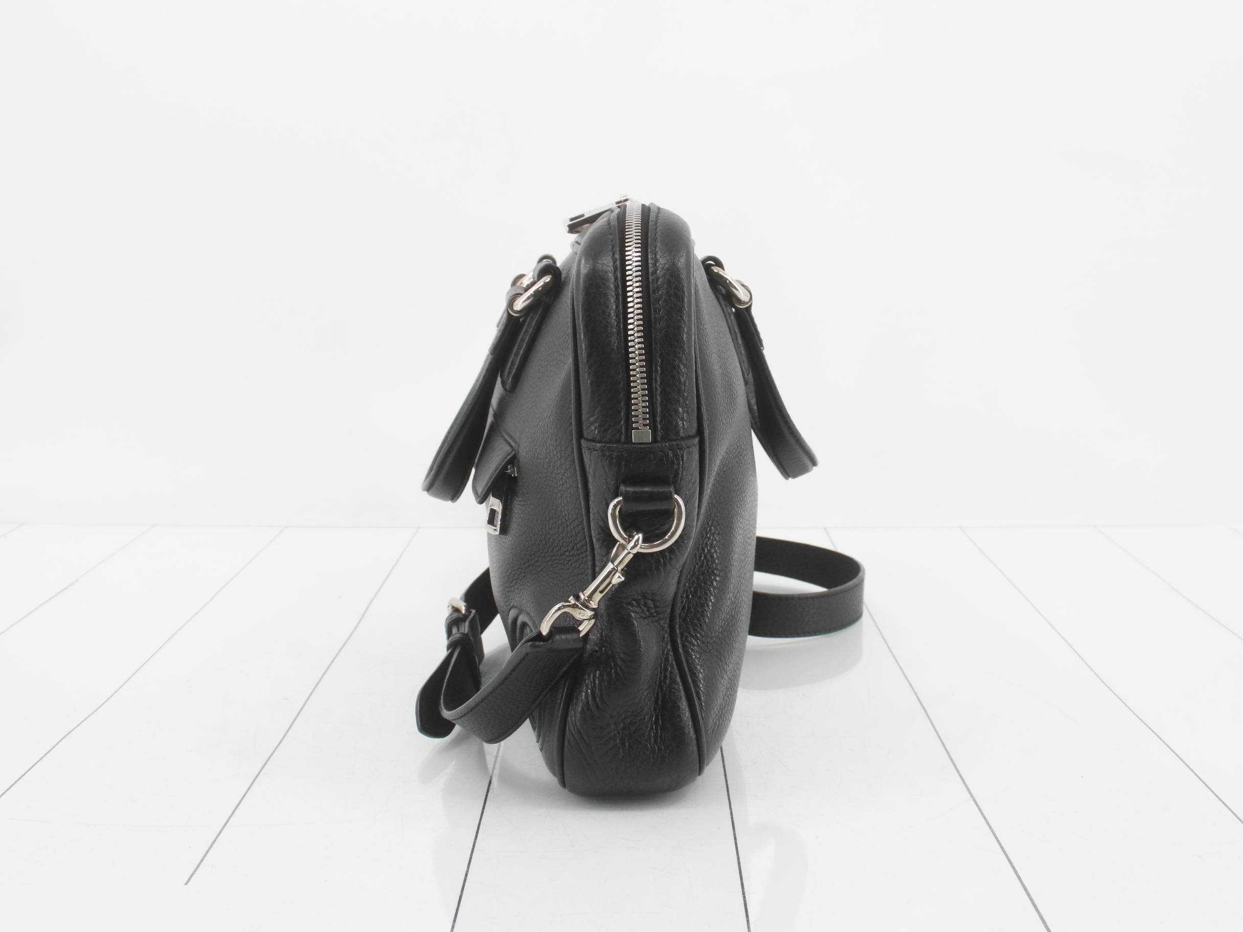 Interlocking G 2-Way Bag, Black Leather — view 3