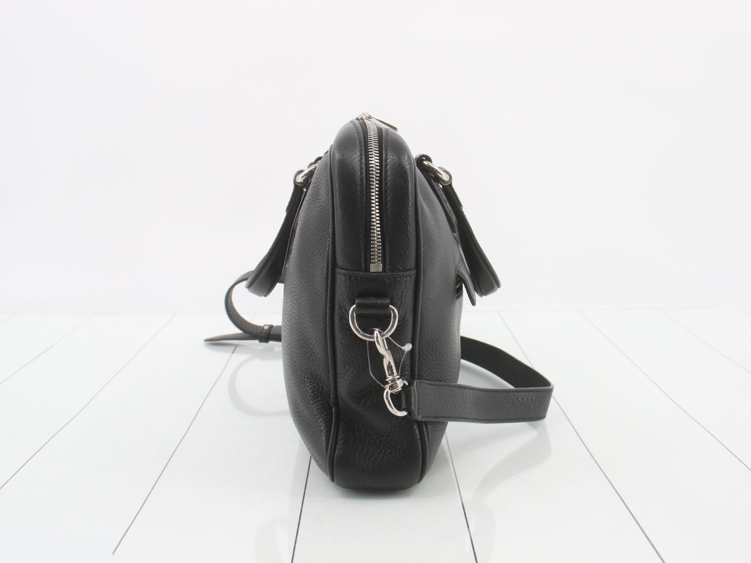 Interlocking G 2-Way Bag, Black Leather — view 4