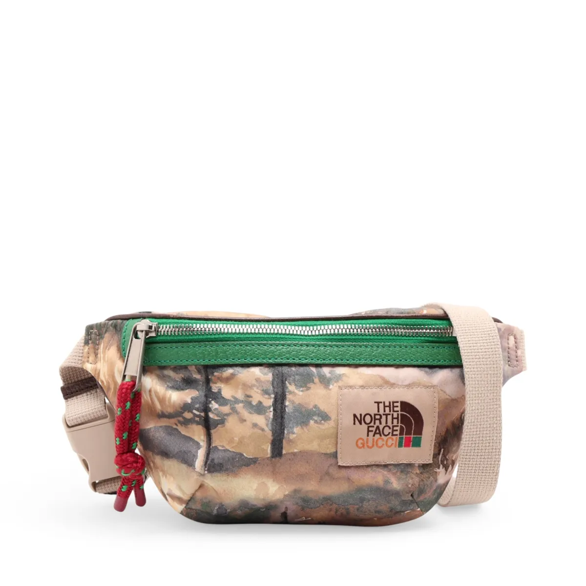 x The North Face 650299 Nylon x Leather Body Bag, Multicolor