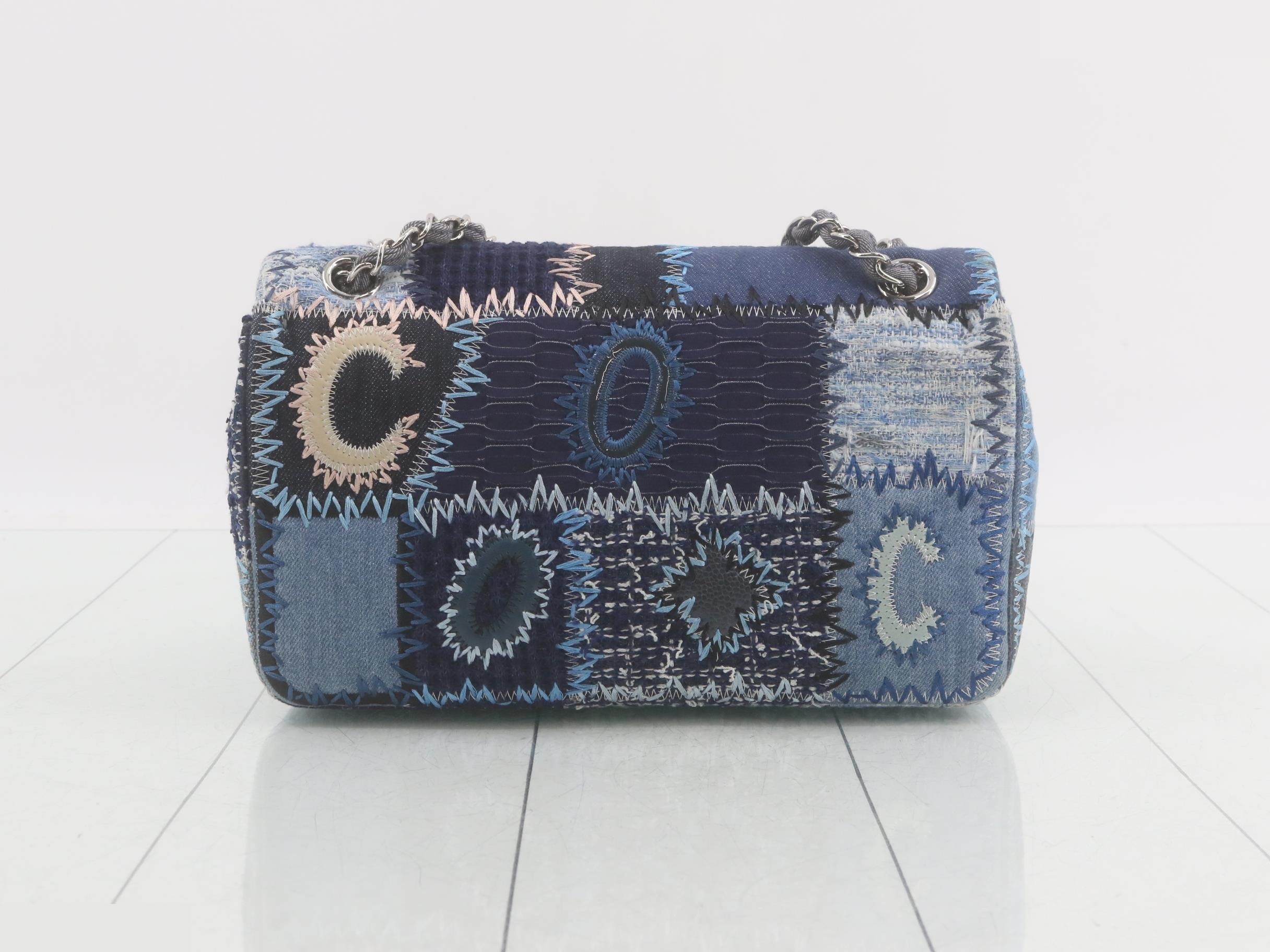 Denim patchwork matelassé shoulder bag — view 2