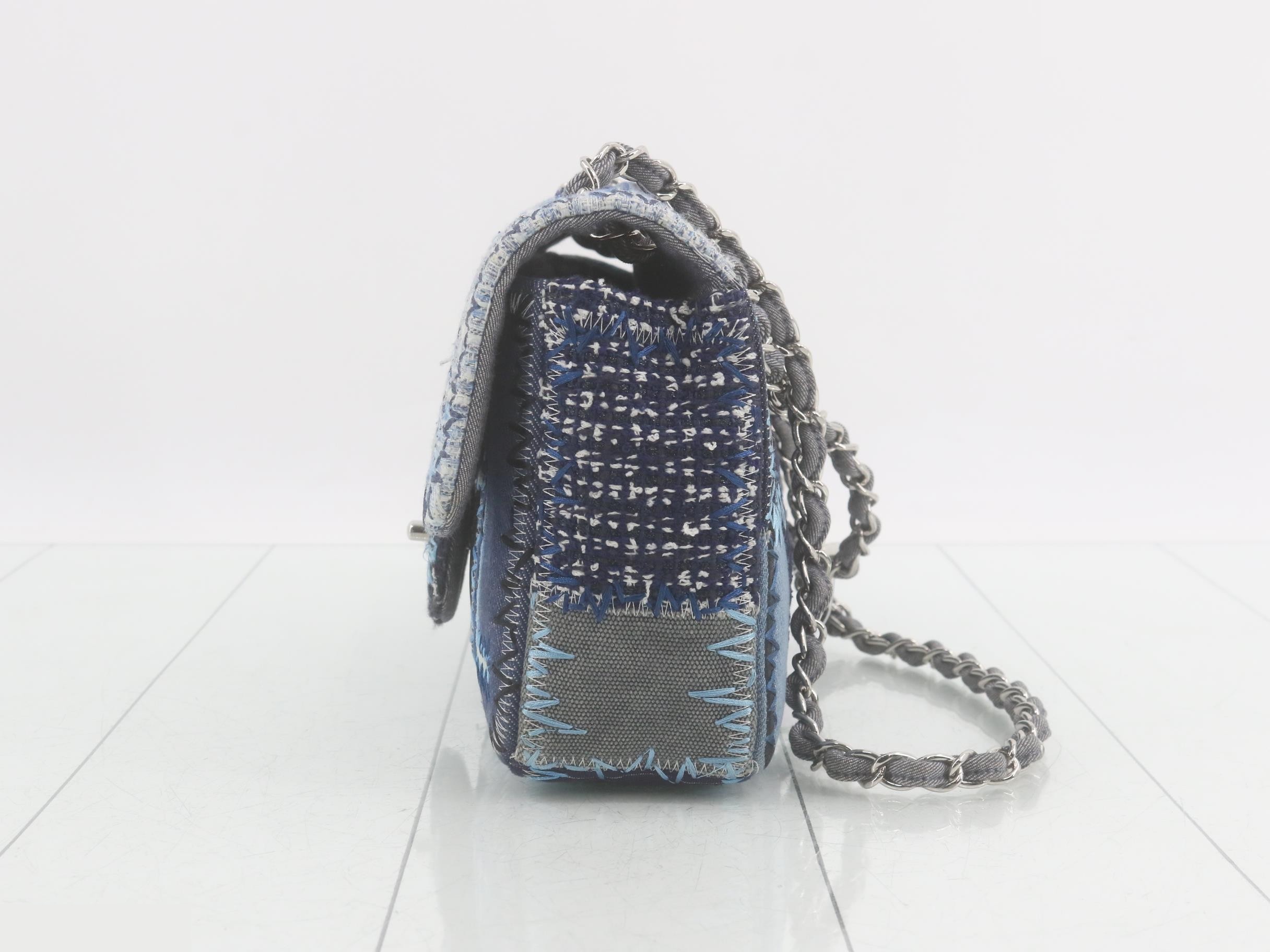 Denim patchwork matelassé shoulder bag — view 3