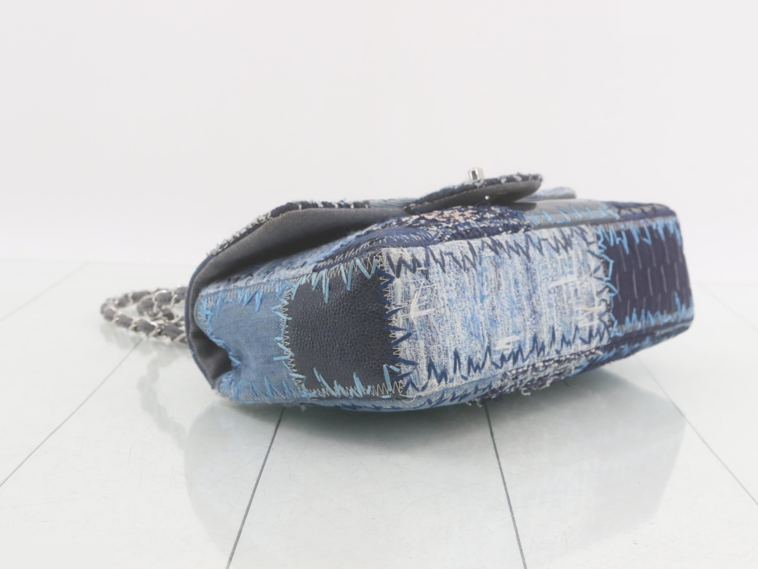 Denim patchwork matelassé shoulder bag — view 5
