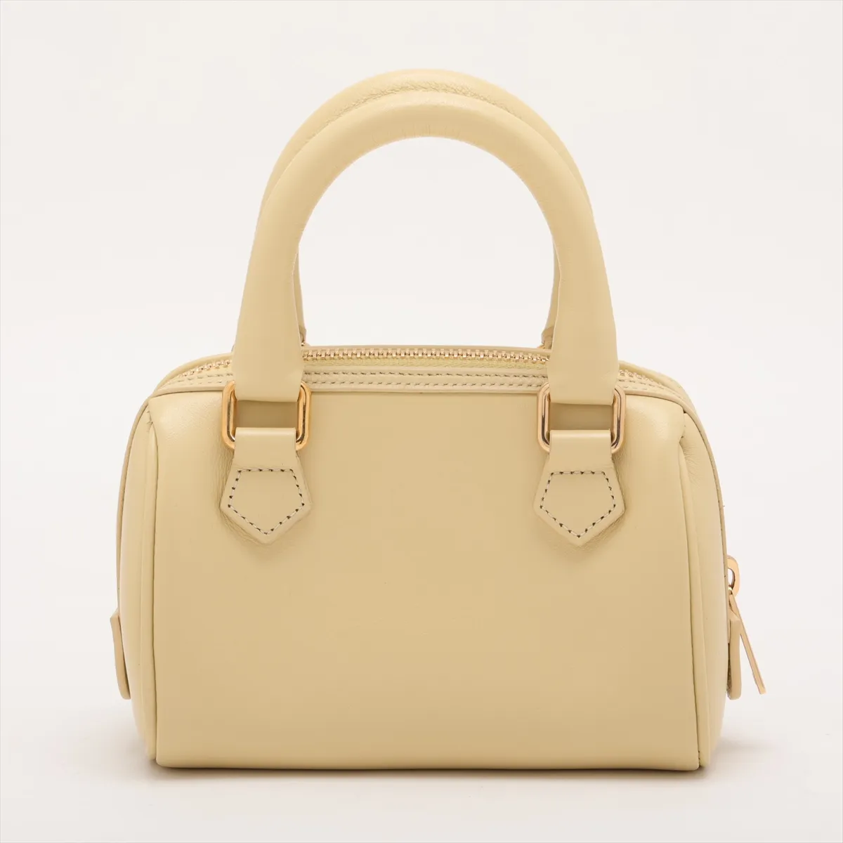 Triomphe Leather 2-Way Handbag, Yellow — view 2