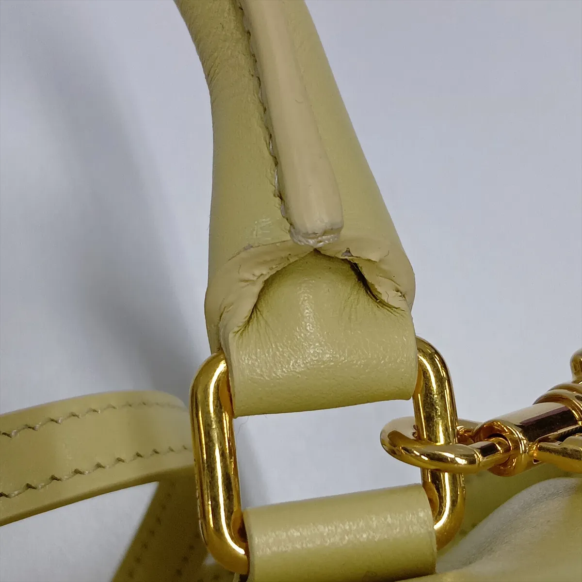 Triomphe Leather 2-Way Handbag, Yellow — view 11