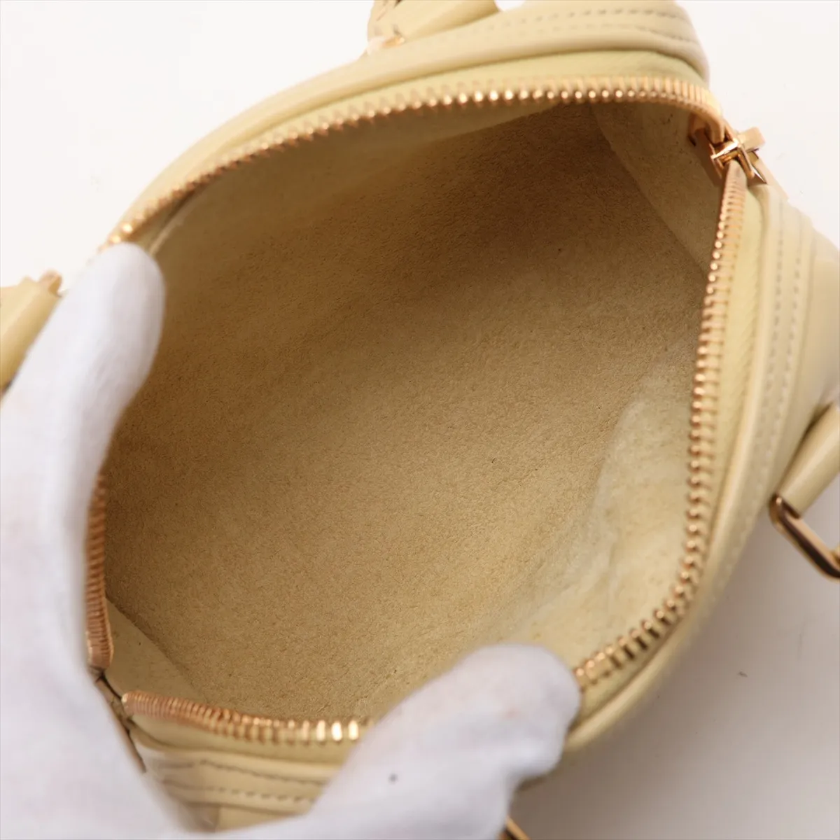 Triomphe Leather 2-Way Handbag, Yellow — view 8
