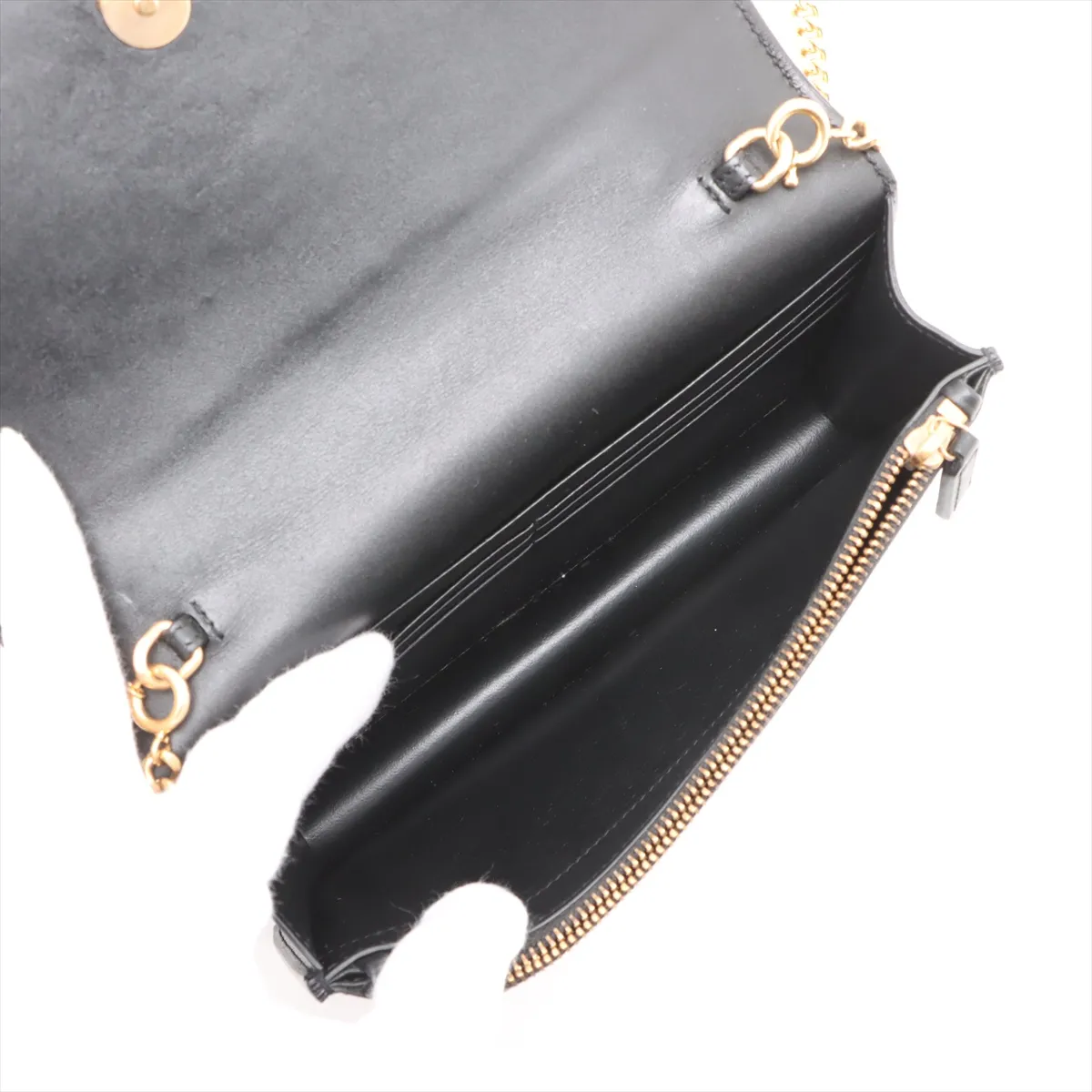 Kate Leather Chain Wallet Black 452159 — view 6