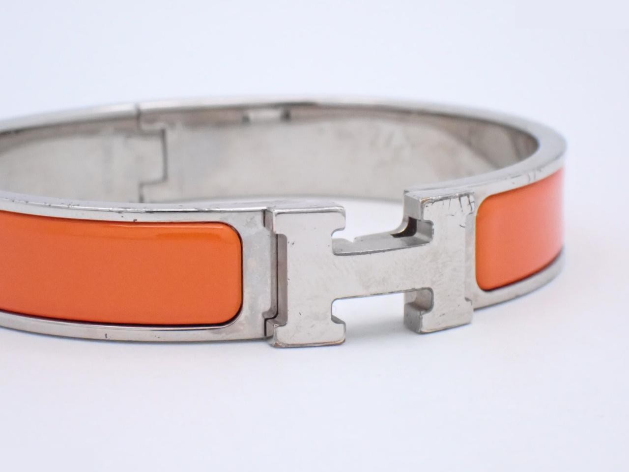 Click H Bangle, Orange/Silver, Wrist size approx. 17cm — view 3