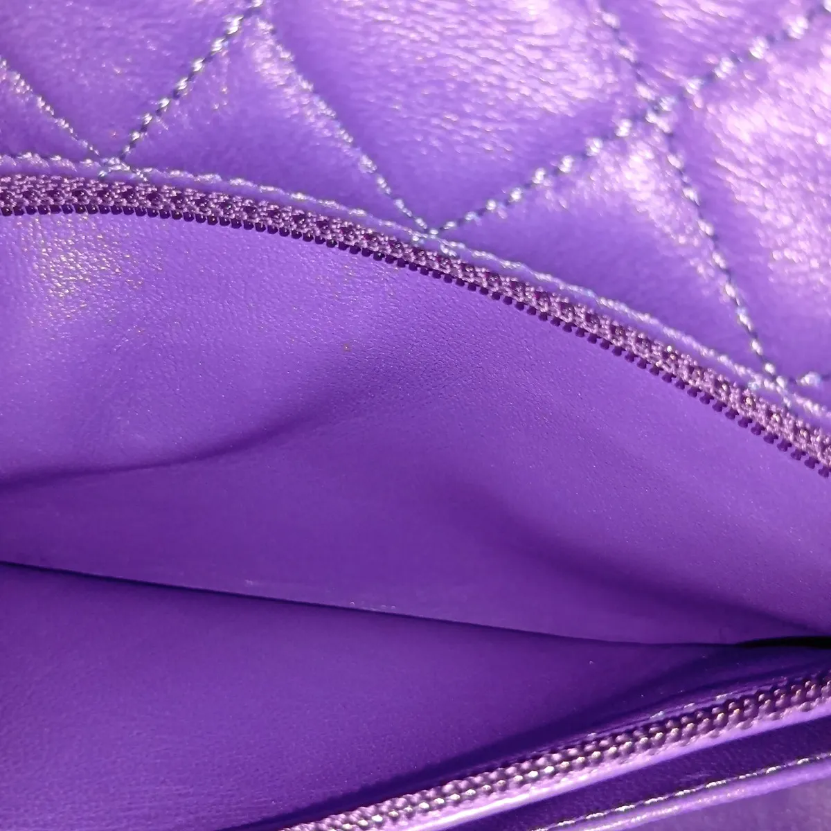 Mini Matelassé 20 Fur x Lambskin Single Flap Single Chain Bag, Purple, Gold Hardware, 28914878, Serial Number 28-series, A69900 — view 11