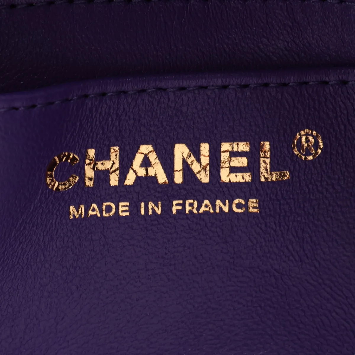 Mini Matelassé 20 Fur x Lambskin Single Flap Single Chain Bag, Purple, Gold Hardware, 28914878, Serial Number 28-series, A69900 — view 8