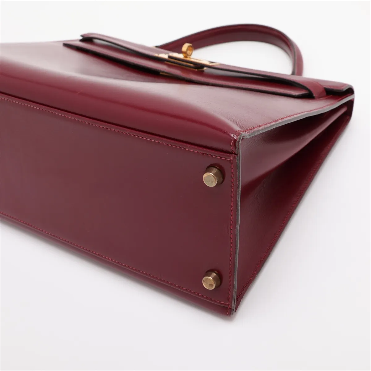 [Individually packaged] Hermes Kelly 32 Sellier Box Calf Rouge H Gold Hardware S: 1989 — view 3