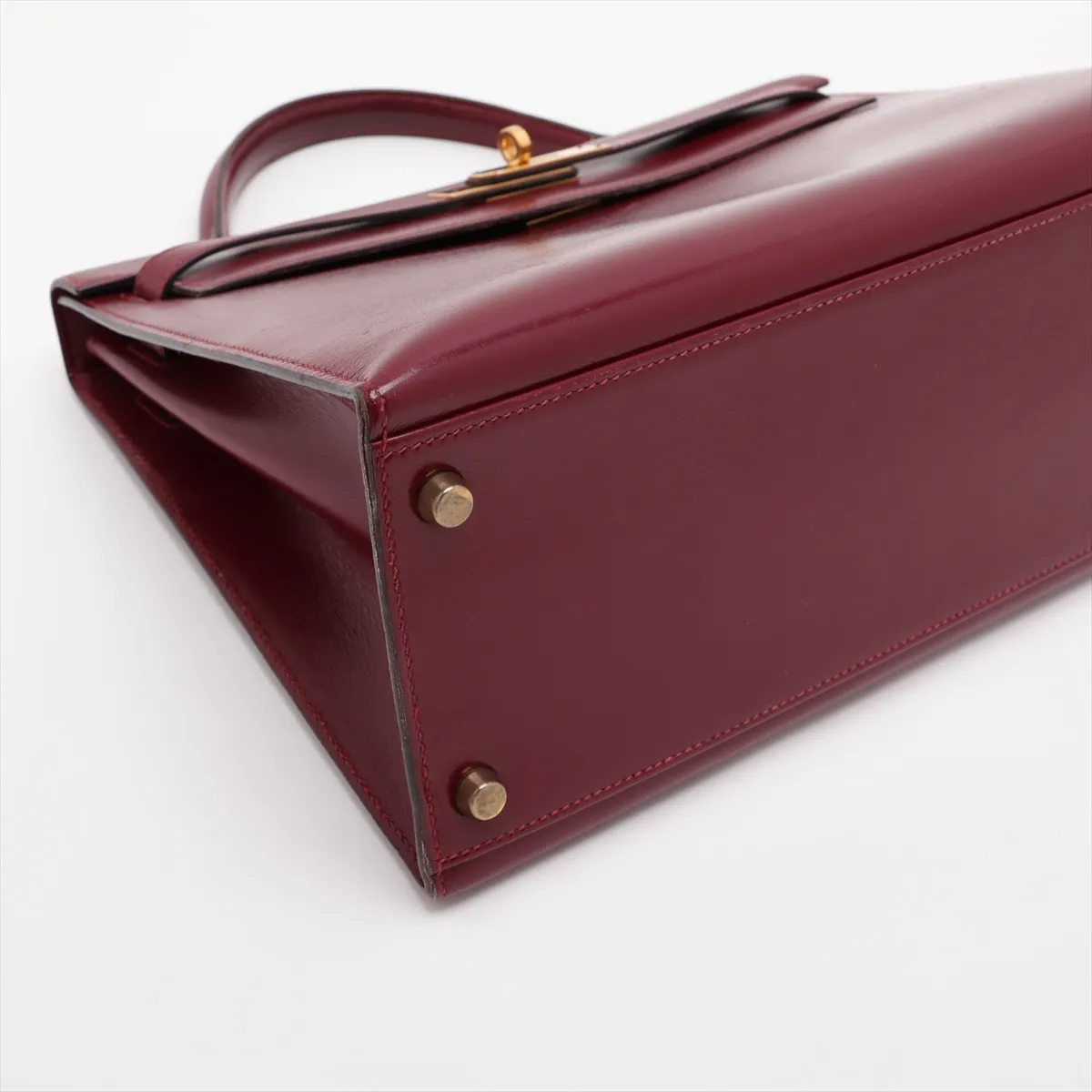 [Individually packaged] Hermes Kelly 32 Sellier Box Calf Rouge H Gold Hardware S: 1989 — view 4