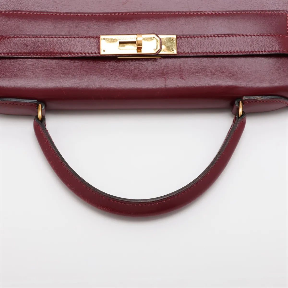 [Individually packaged] Hermes Kelly 32 Sellier Box Calf Rouge H Gold Hardware S: 1989 — view 5