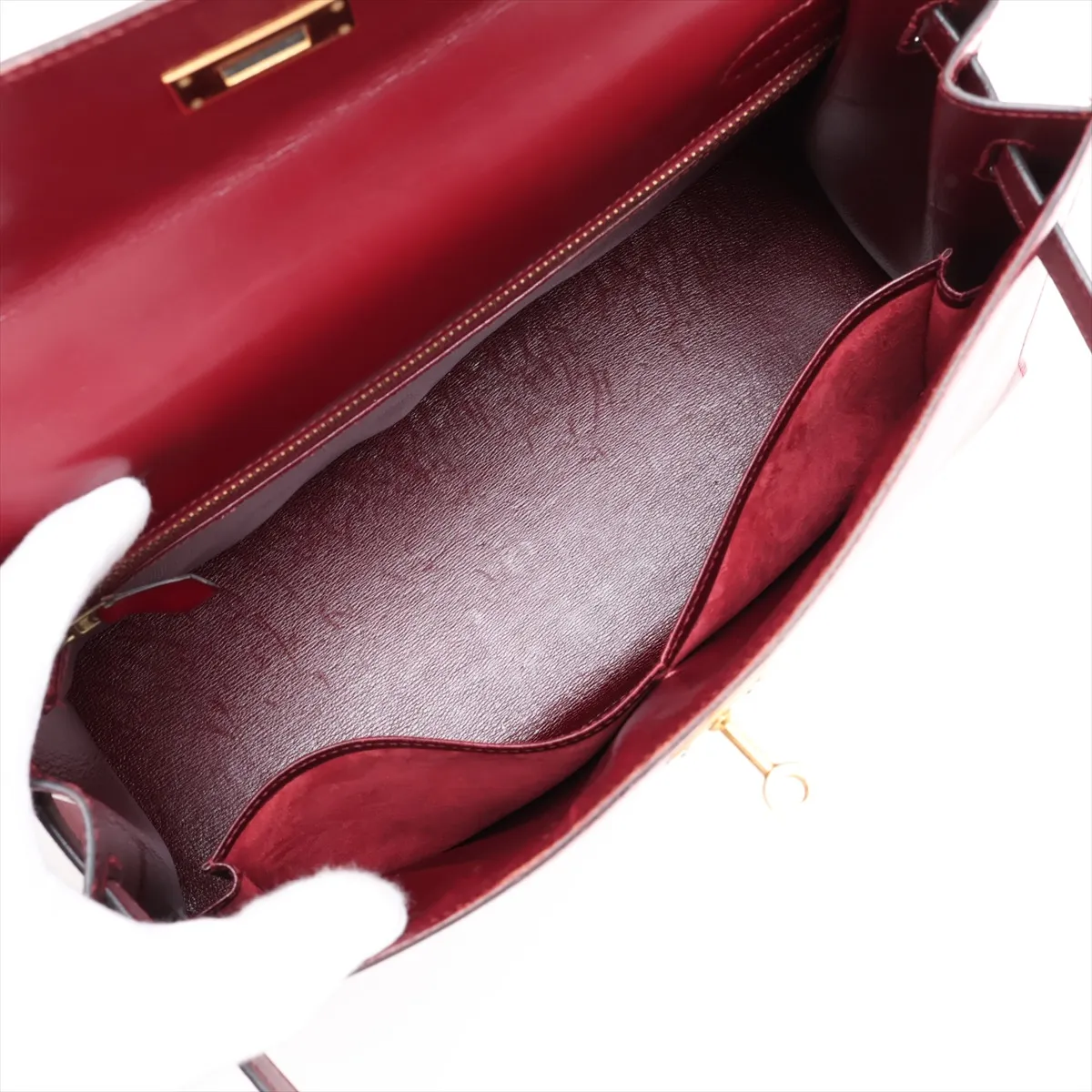 [Individually packaged] Hermes Kelly 32 Sellier Box Calf Rouge H Gold Hardware S: 1989 — view 7