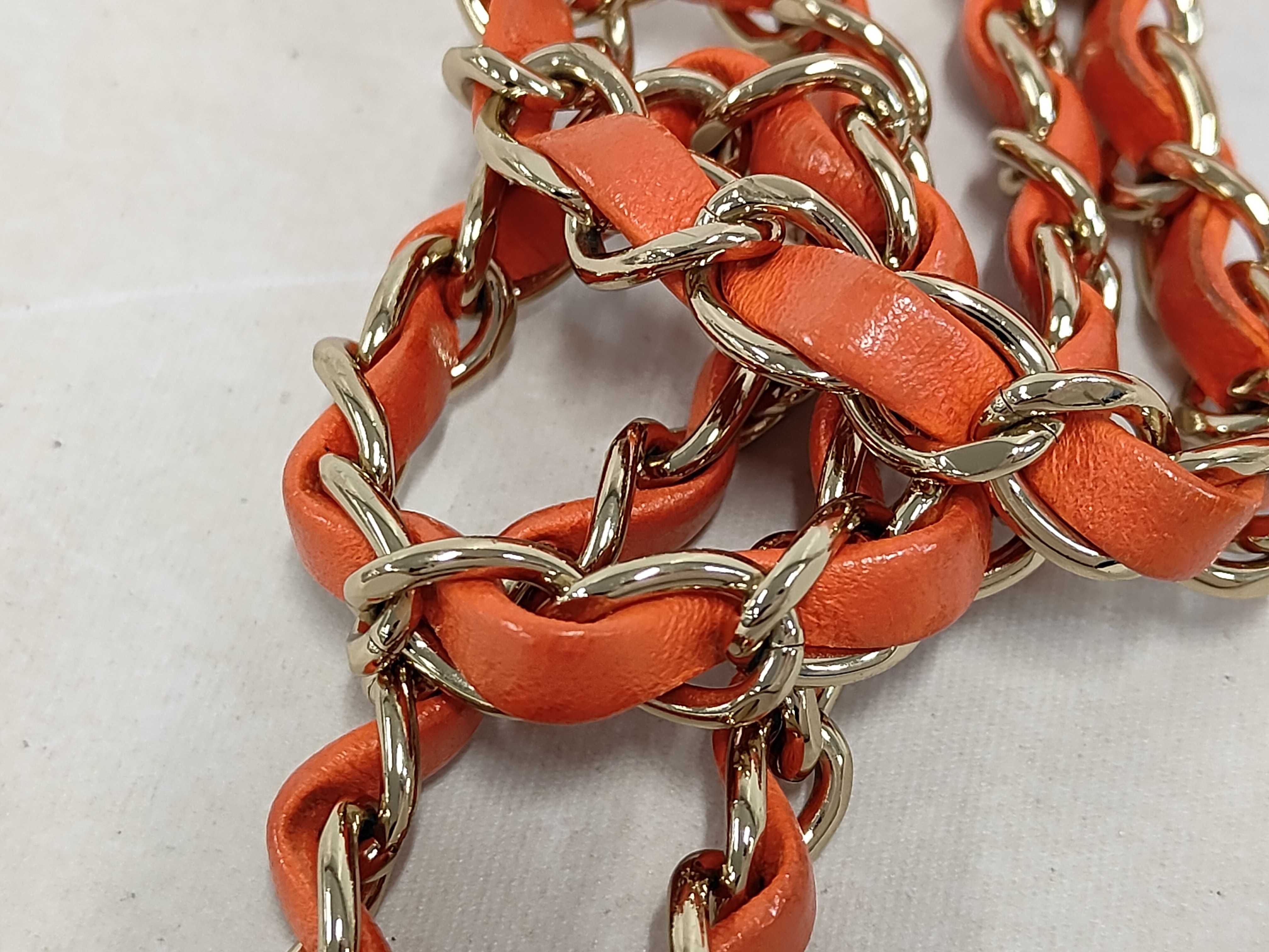Matelassé 20 Lambskin Gold Hardware Chain Shoulder Bag, Series 30s, Orange Shoulder Bag — view 5