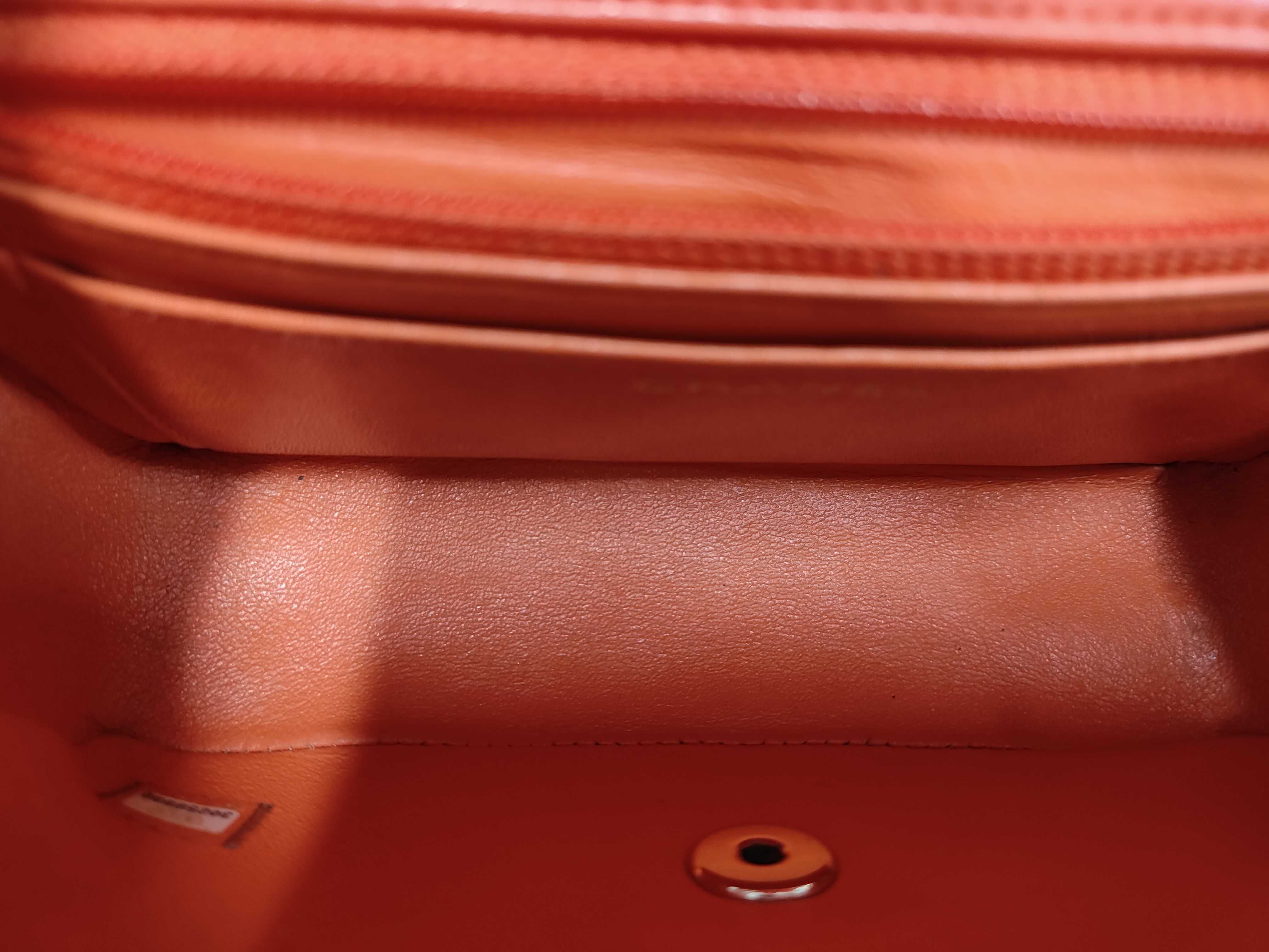 Matelassé 20 Lambskin Gold Hardware Chain Shoulder Bag, Series 30s, Orange Shoulder Bag — view 8