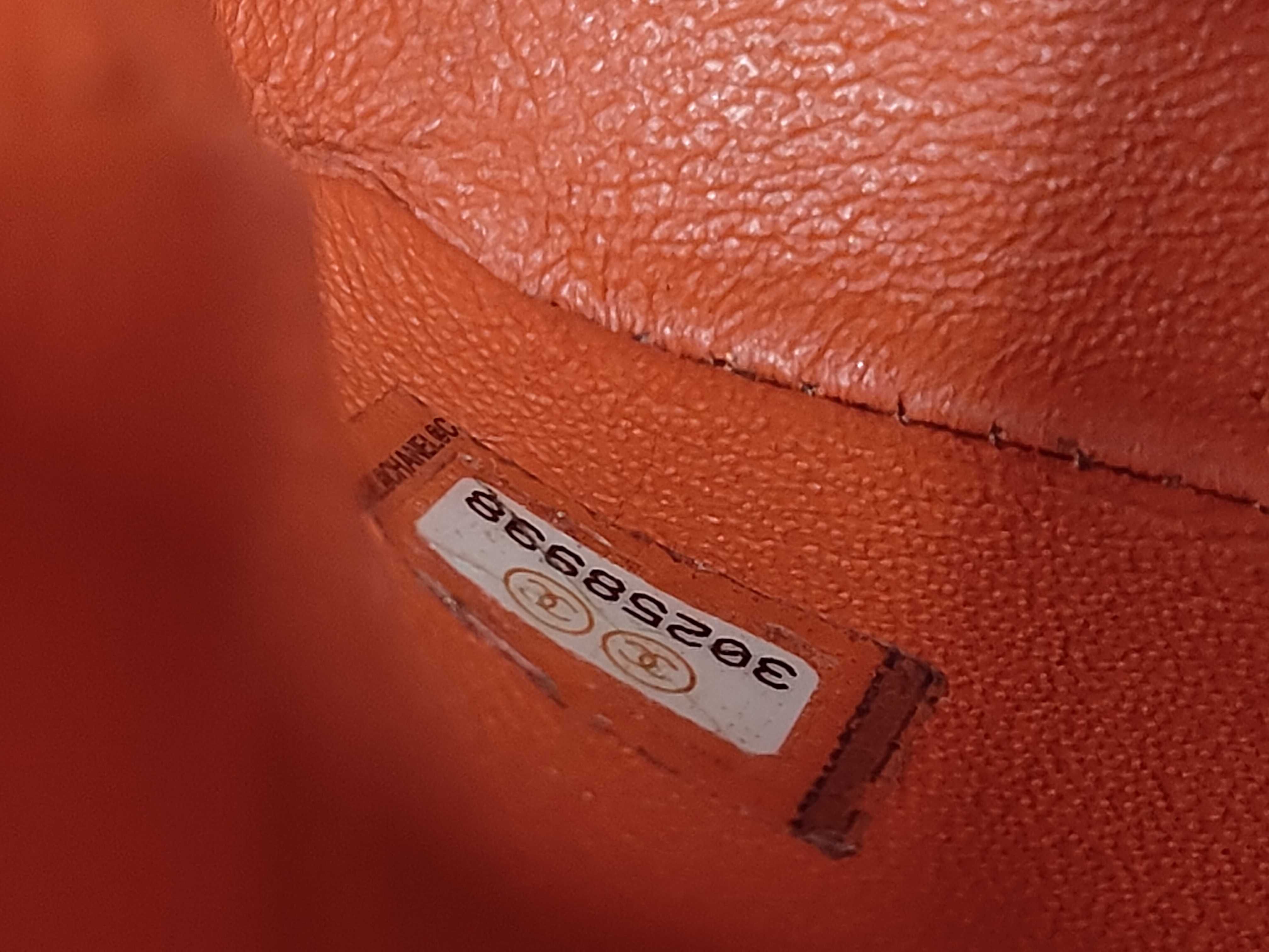 Matelassé 20 Lambskin Gold Hardware Chain Shoulder Bag, Series 30s, Orange Shoulder Bag — view 9